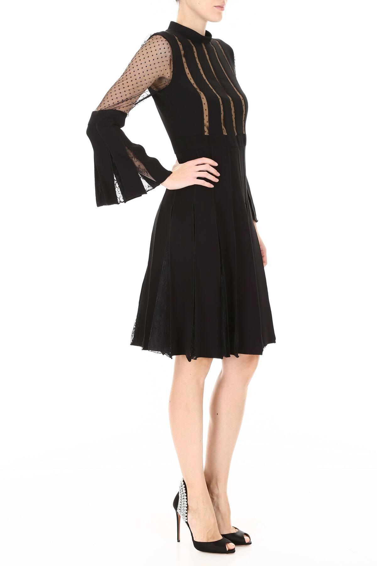 plisse dress black