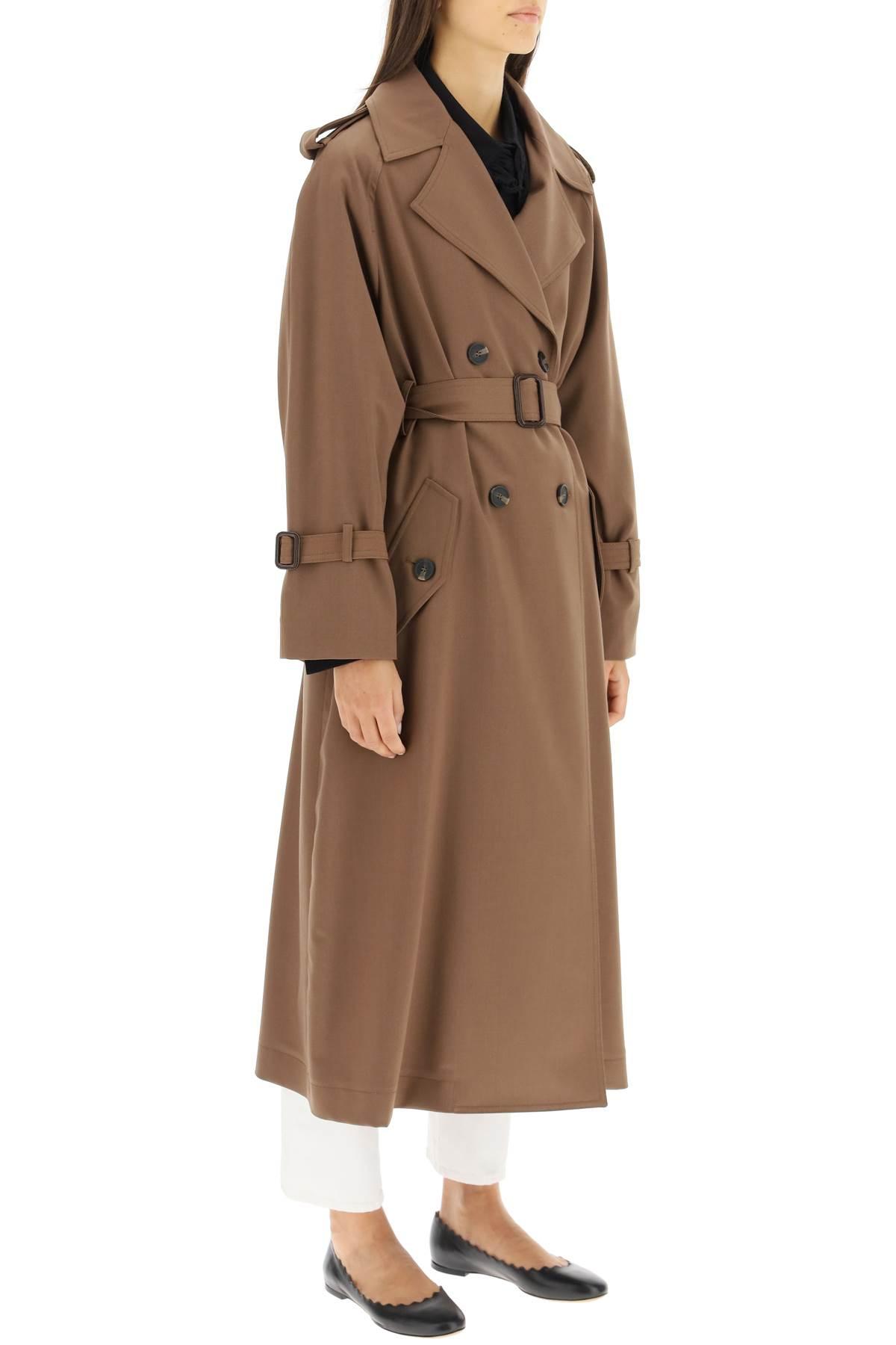 Weekend by Maxmara 'barni' Long Double-breasted Trench Coat in Brown | Lyst