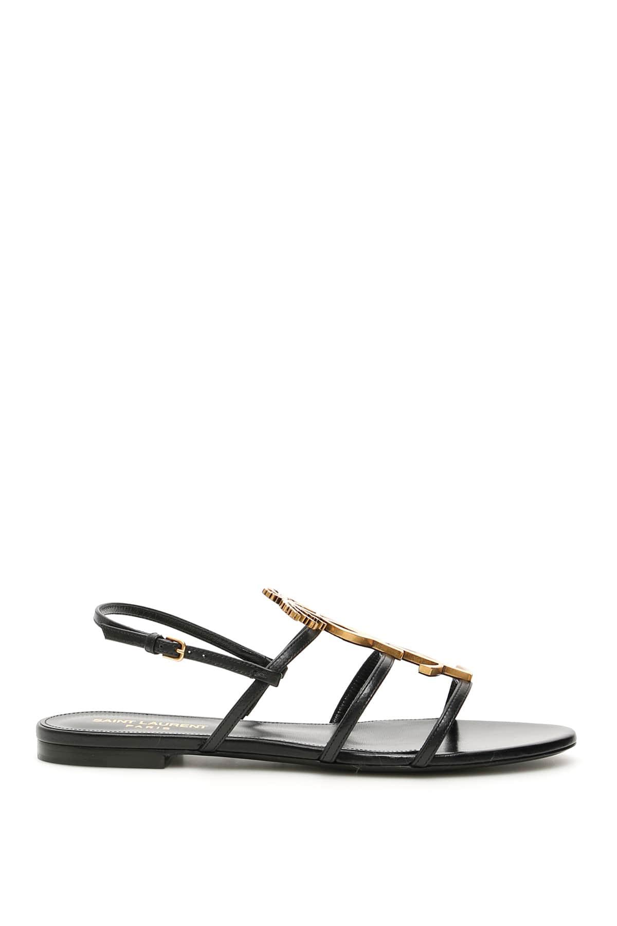 saint laurent cassandra sandals flat