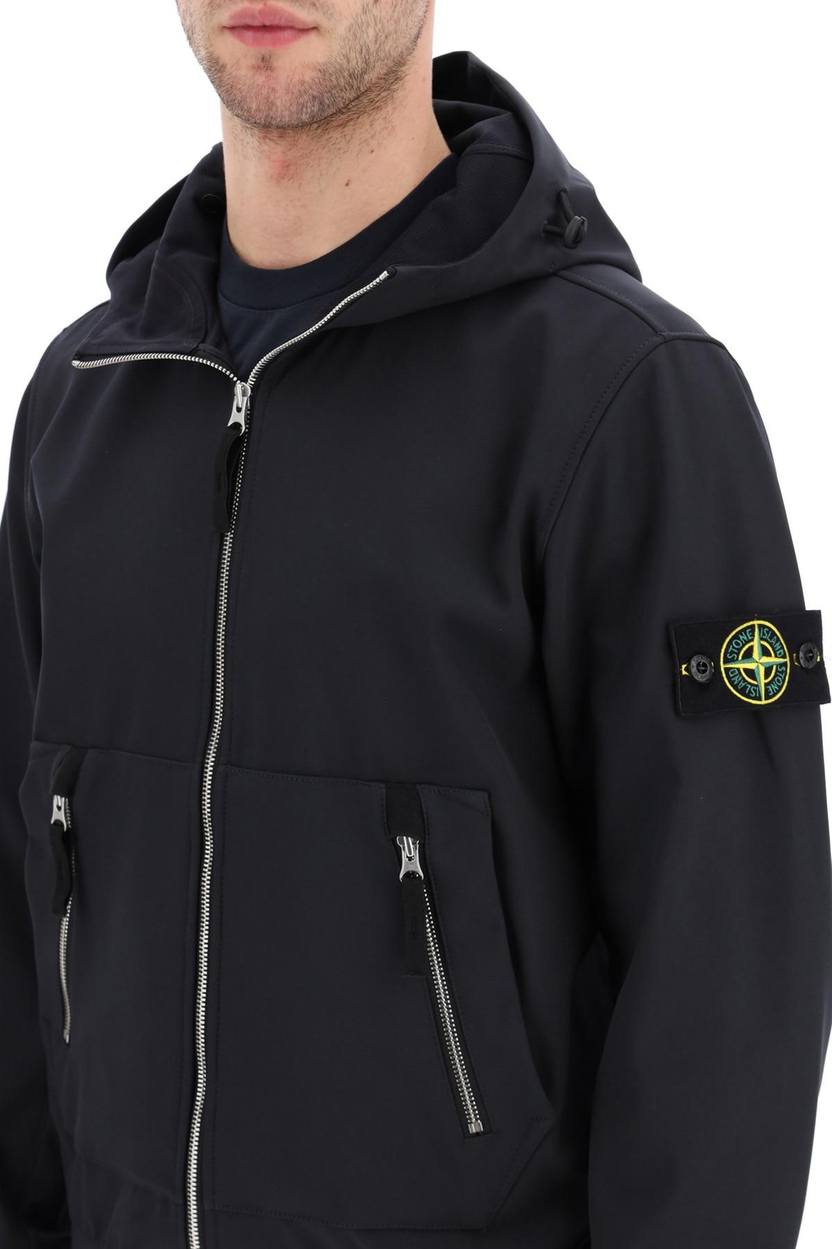 Stone Island Light Soft Shell-r Jacket in Blue for Men | Lyst