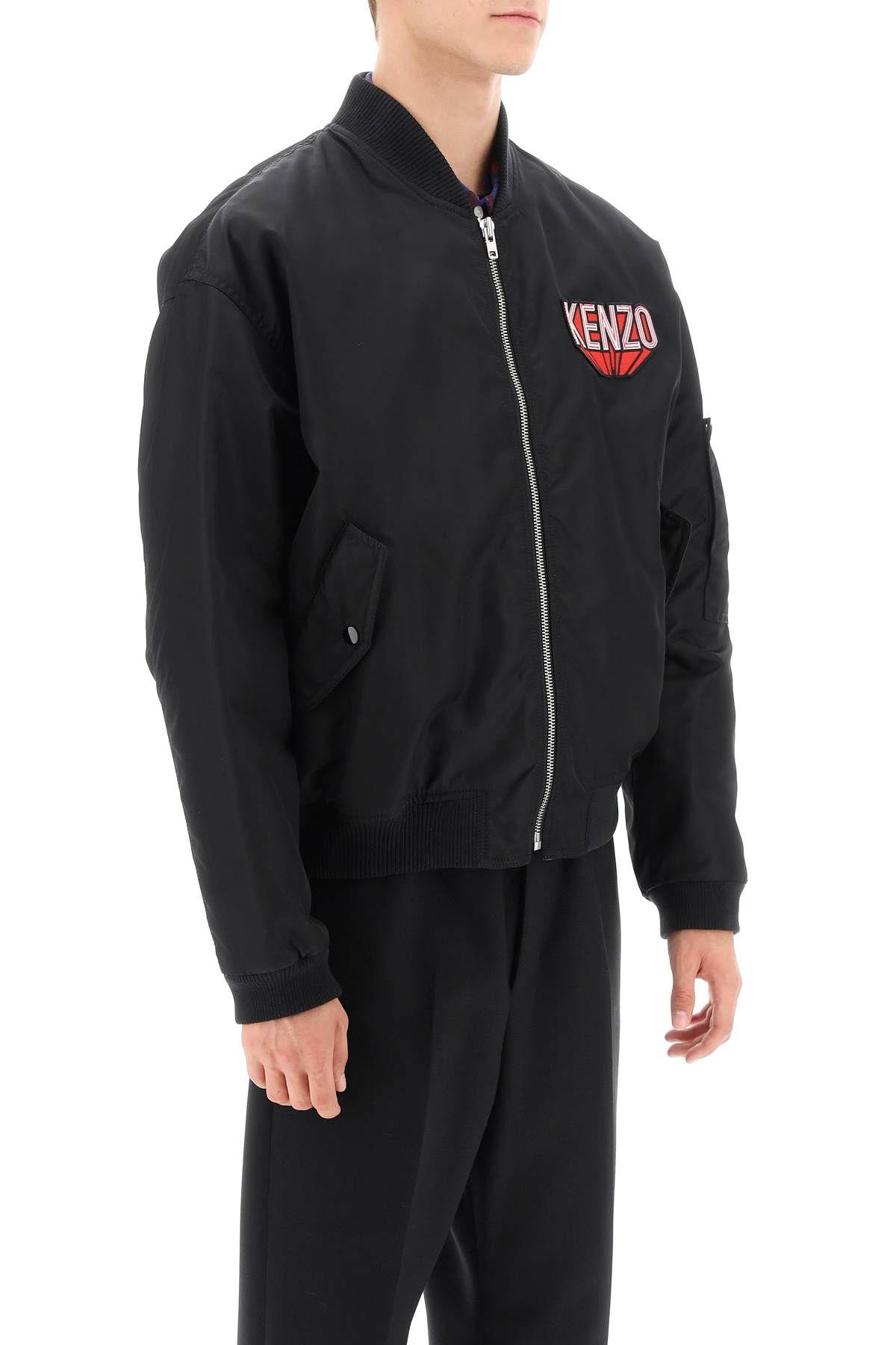 KENZO 3 D Varsity Bomber Jacket in Black for Men Lyst Australia