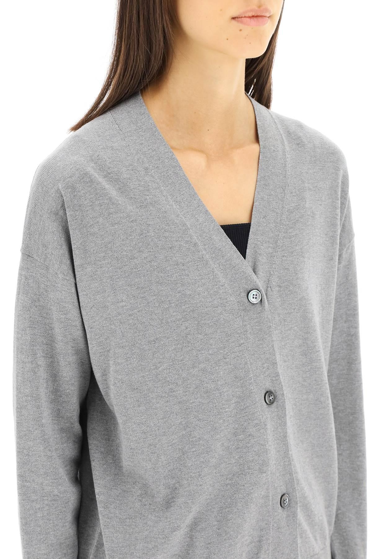 Weekend by Maxmara Cotton And Silk Cardigan in Gray | Lyst