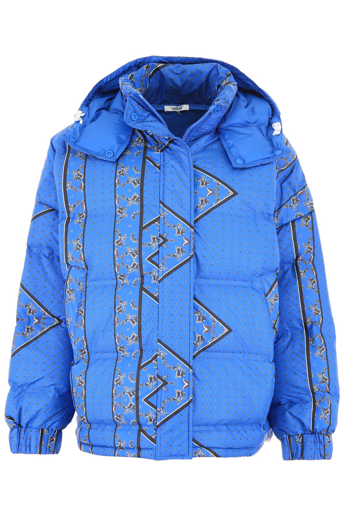 Ganni Bandana Print Puffer Jacket in Blue Lyst