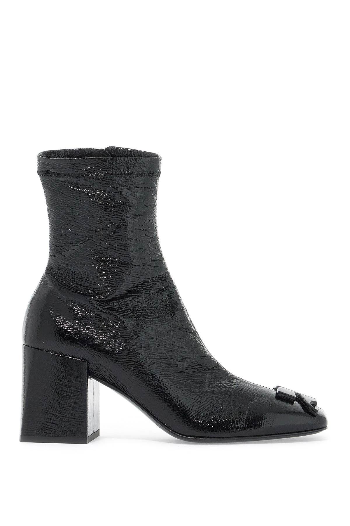Black patent snakeskin ankle boots online