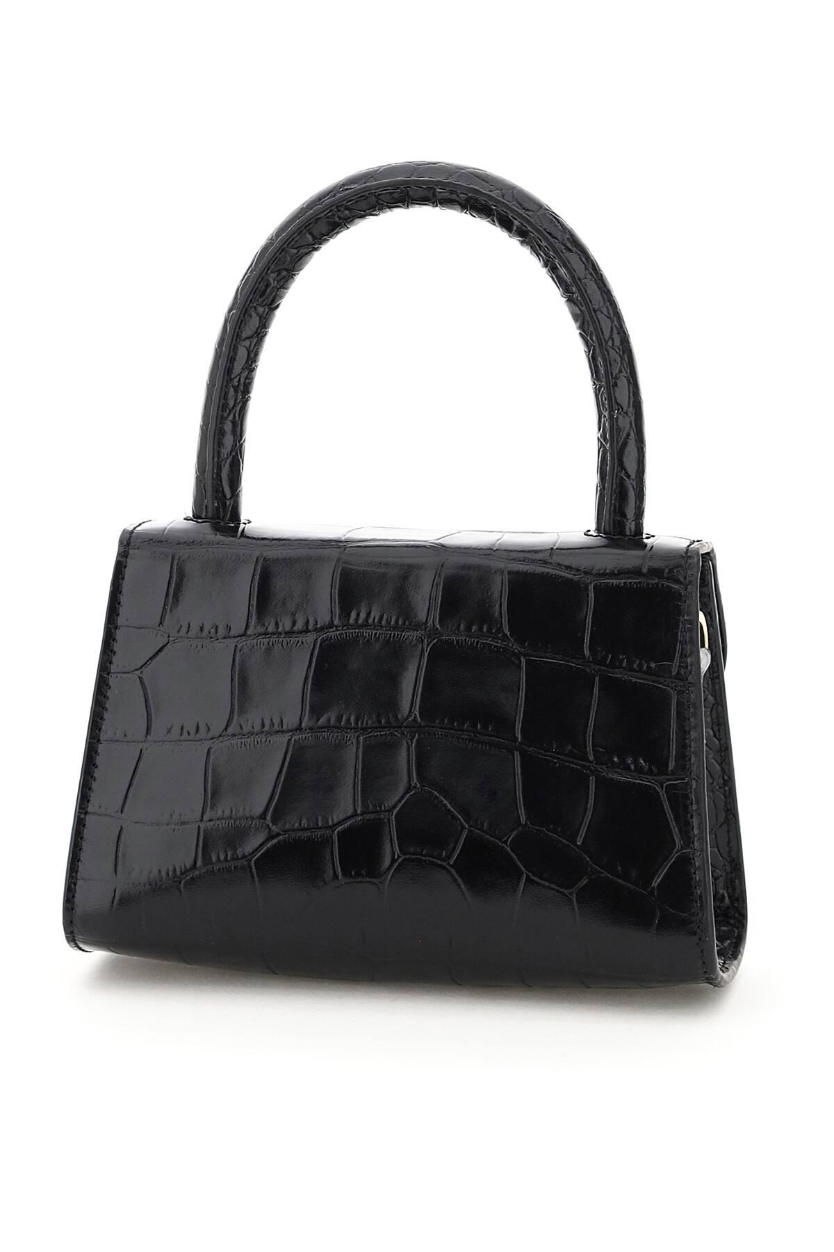mini black croc bag