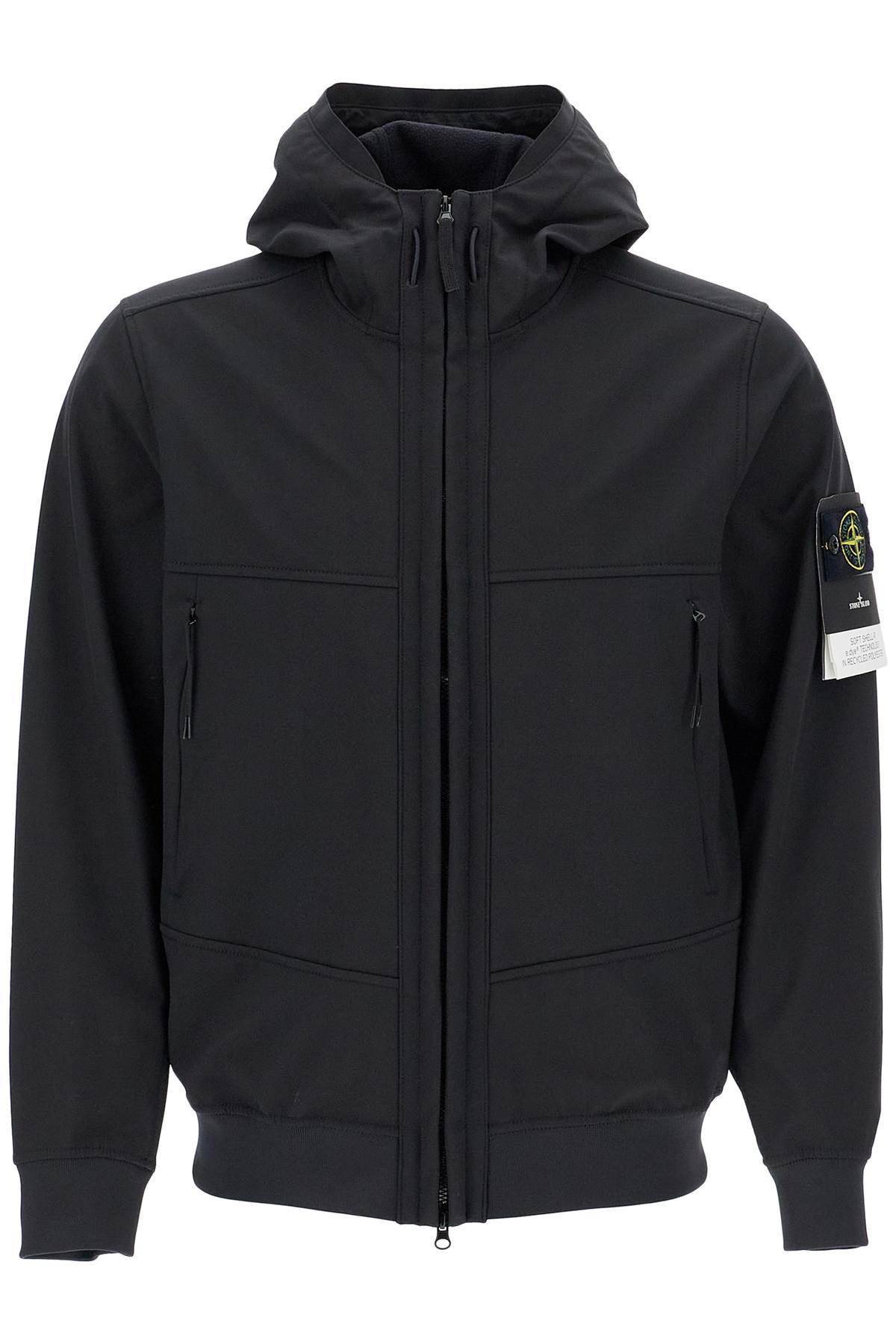 Stone Island Soft Shell R Hooded Jacket in Black for Men Lyst