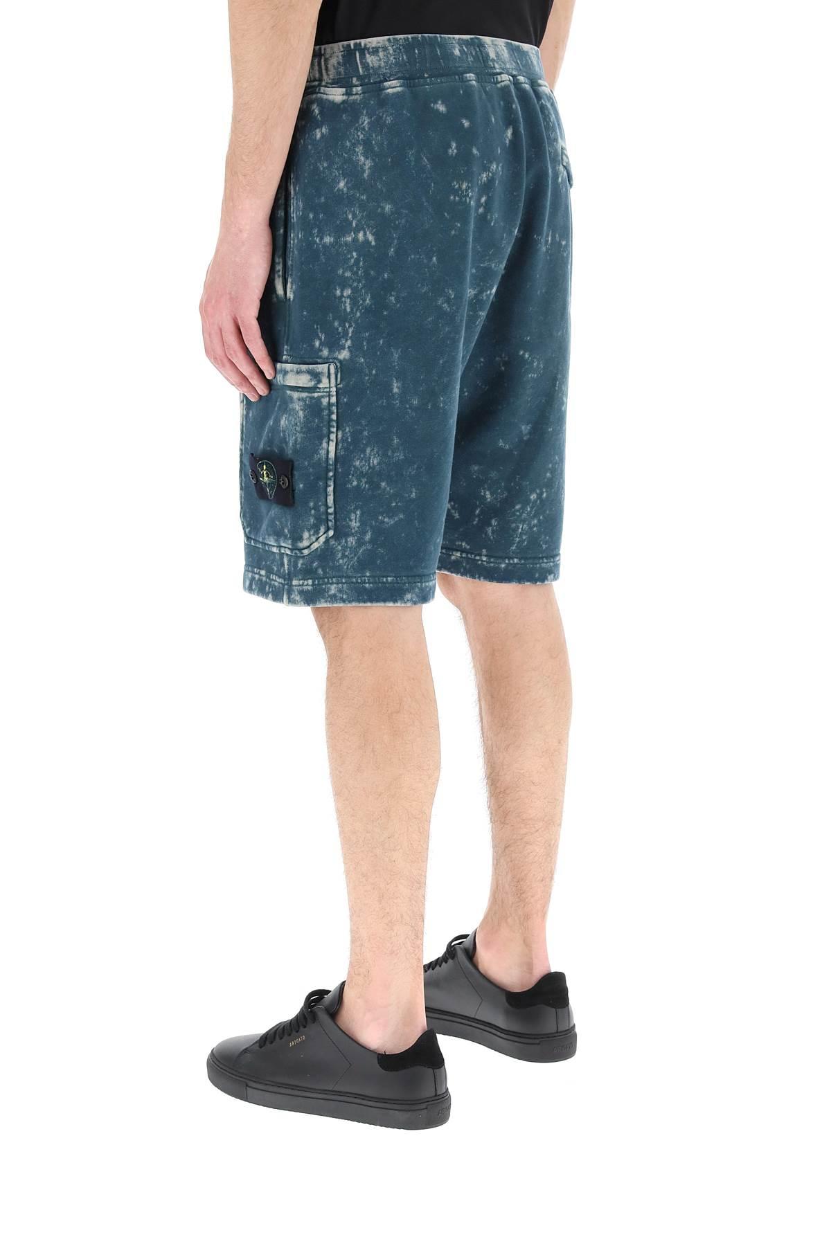 Stone Island Off-dye Ovd Cotton Fleece Shorts in Blue for Men | Lyst