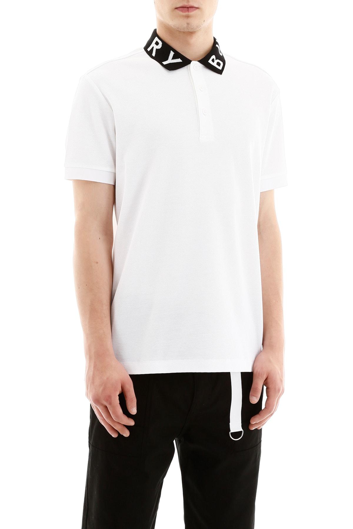 Burberry Bicolor Ryland Abata Polo Shirt in White for Men | Lyst