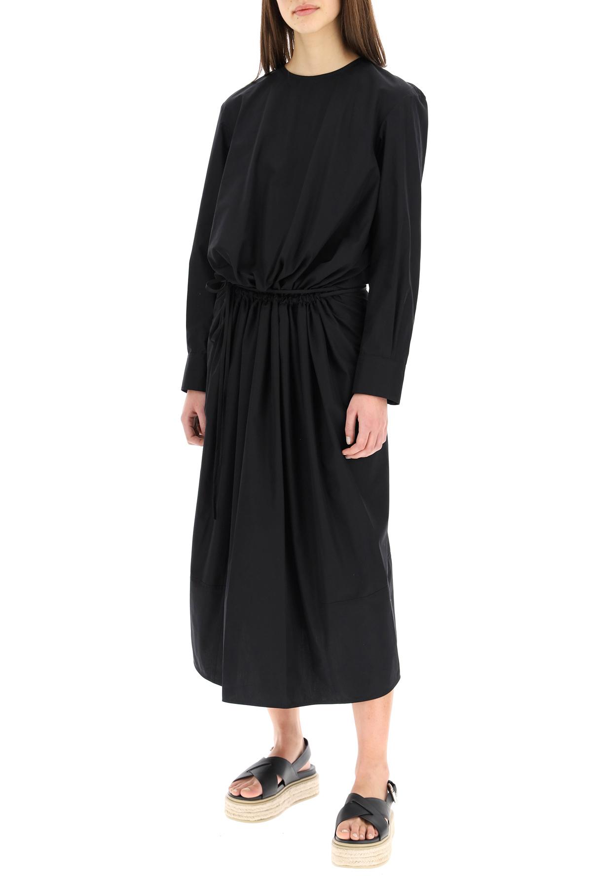 Marni Cotton Long Poplin Dress in Black - Lyst