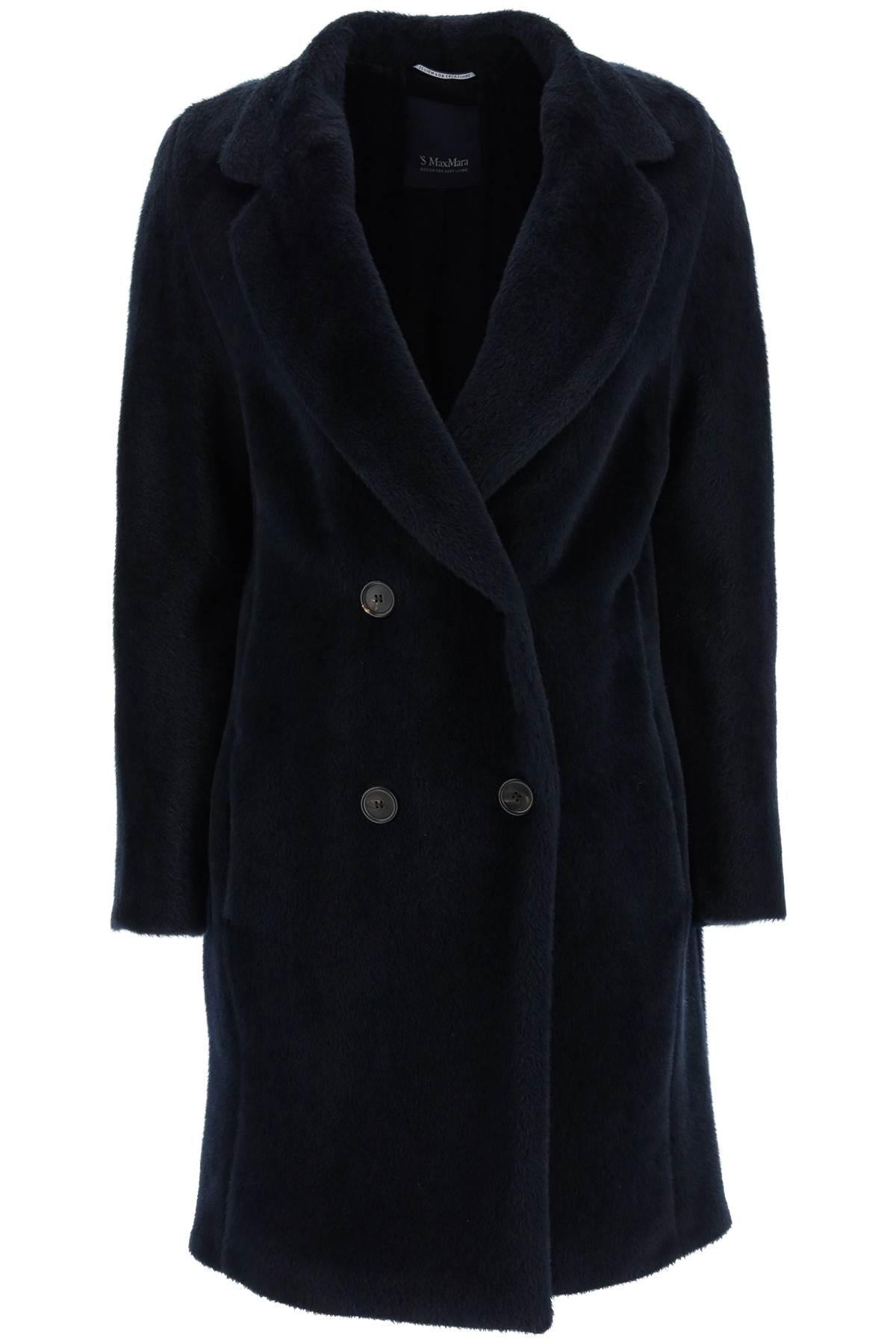 Max Mara 'roseto' Wool And Alpaca Coat in Blue | Lyst