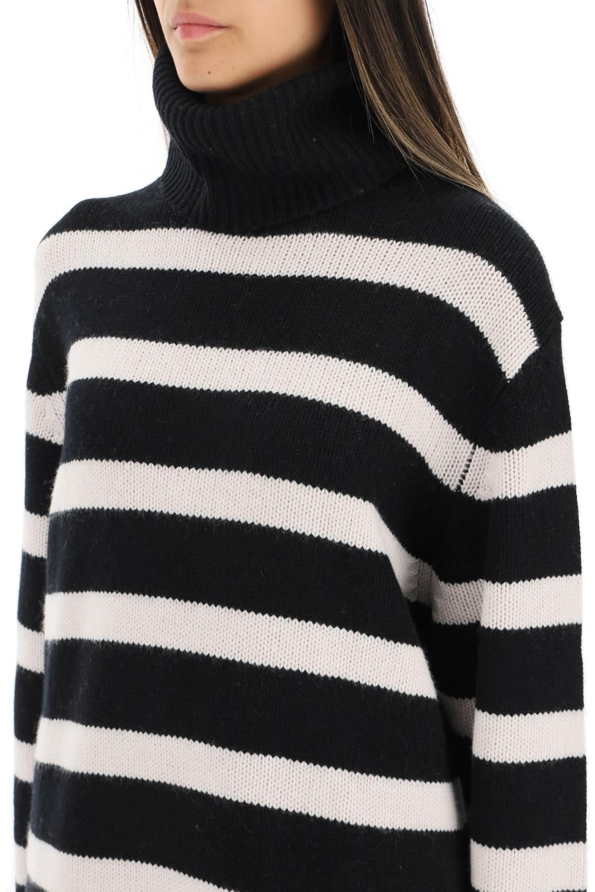 Black - Save 4% Womens Clothing Jumpers and knitwear Turtlenecks Allude Wool And Cashmere Turtleneck Sweater in Black White 