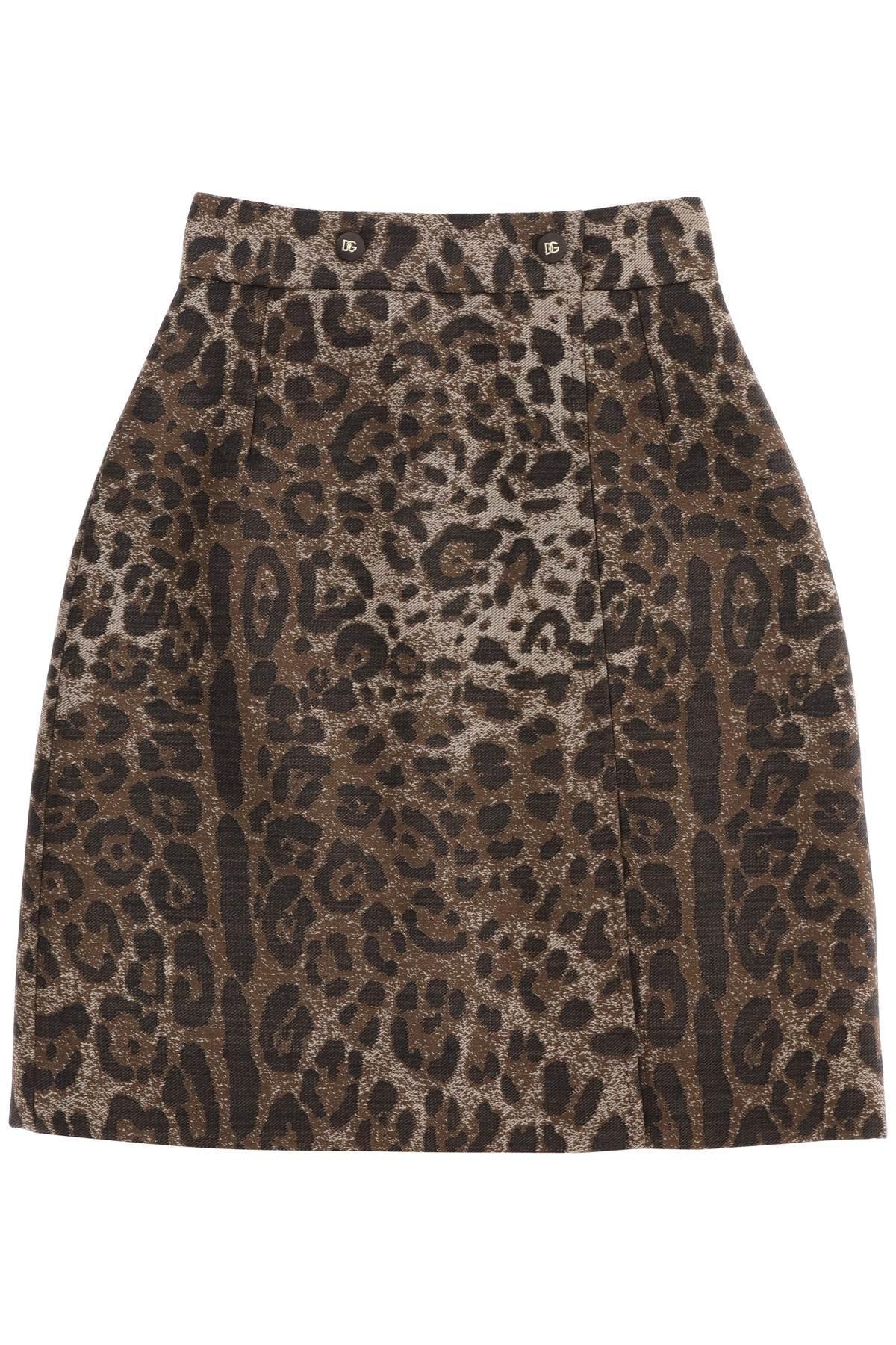 Warehouse leopard top jacquard mini skirt