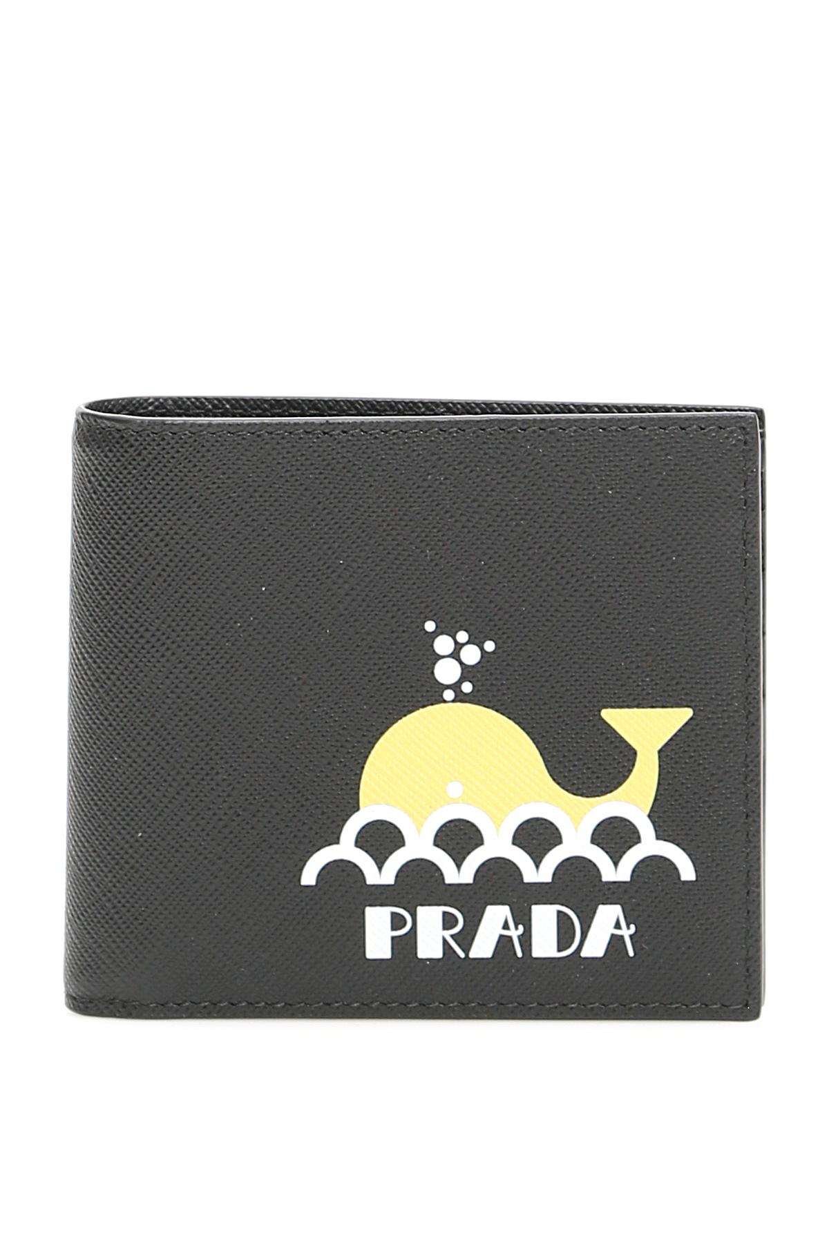 Prada Leather Whale Print Wallet in 