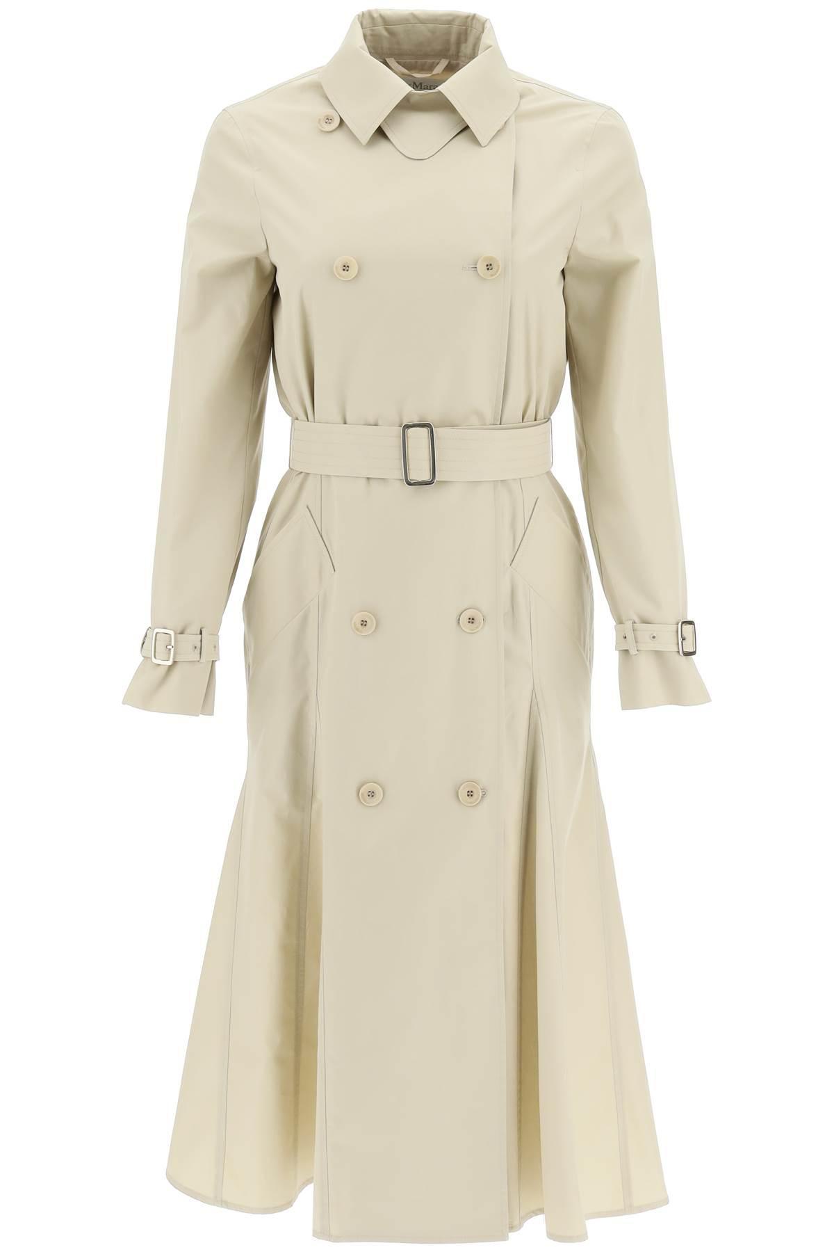 Max Mara 'fronda' Double-breasted Cotton Trench Coat in Natural | Lyst