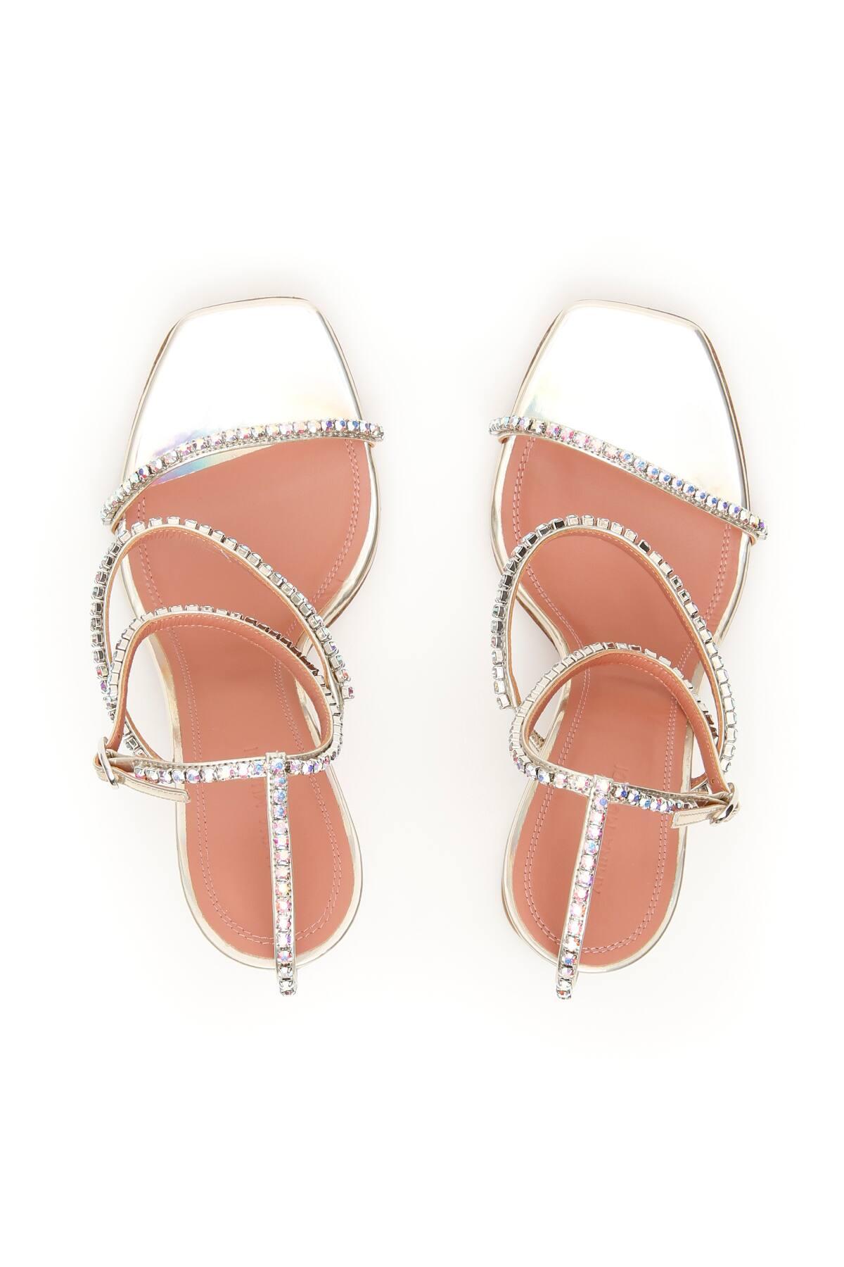 amina muaddi gold sandals