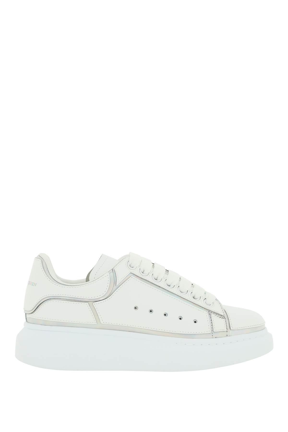Alexander McQueen Holographic Leather Oversize Sneakers in White | Lyst