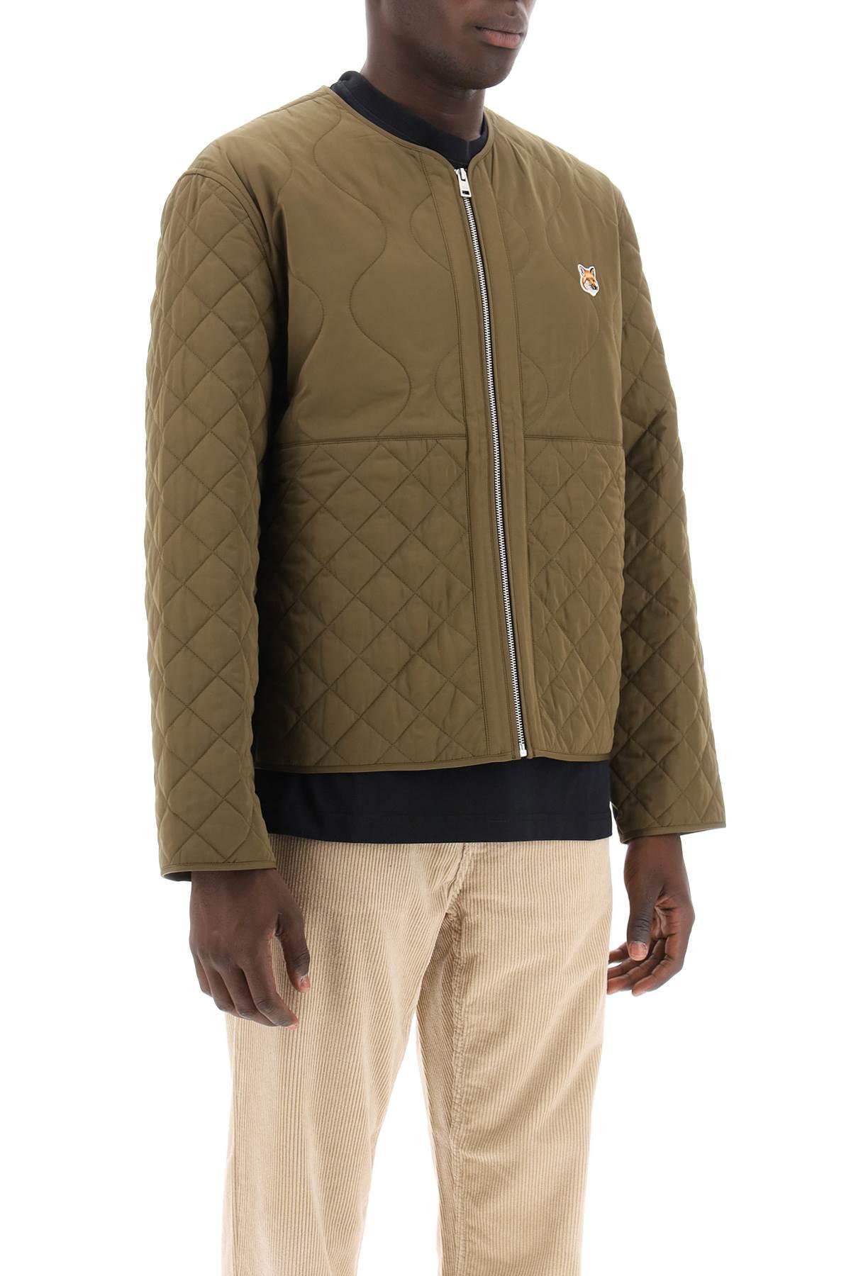 Maison Kitsuné Fox Head Quilted Jacket in Green for Men | Lyst