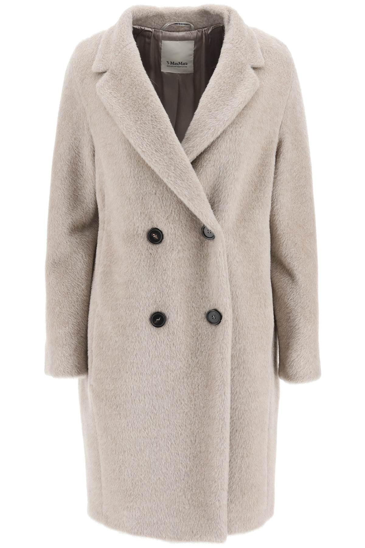 Max Mara ‘roseto’ Wool And Alpaca Coat in Natural | Lyst