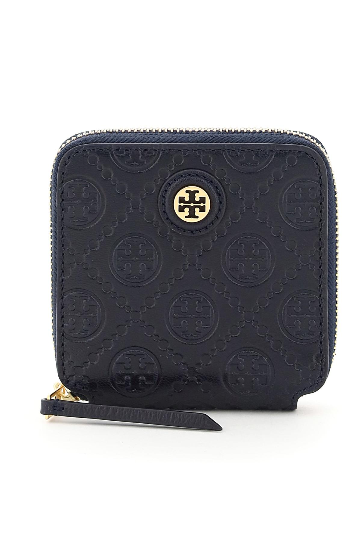 Tory Burch T Monogram Leather Bi-fold Wallet in Midnight (Blue) - Lyst
