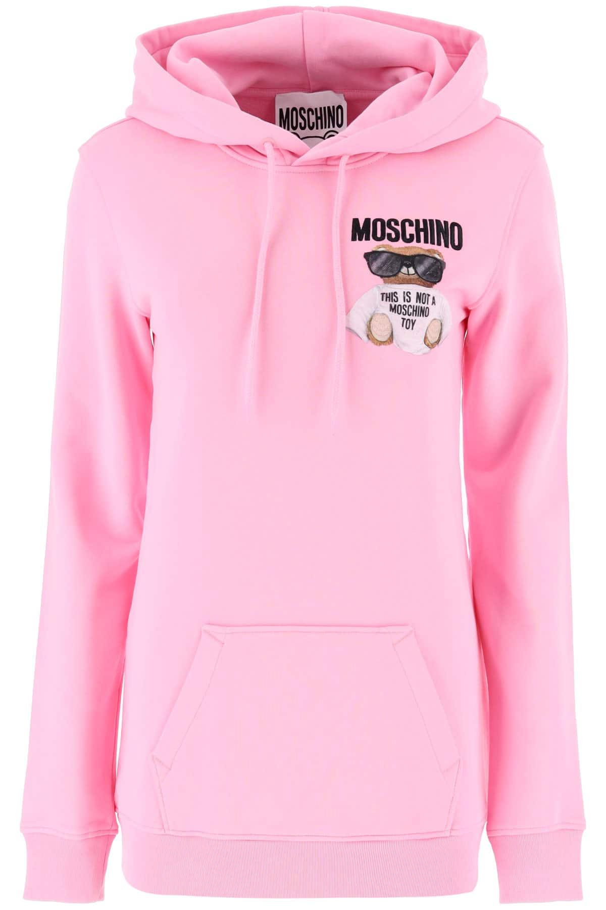 Moschino Cotton Micro Teddy Bear Hoodie in Pink - Lyst