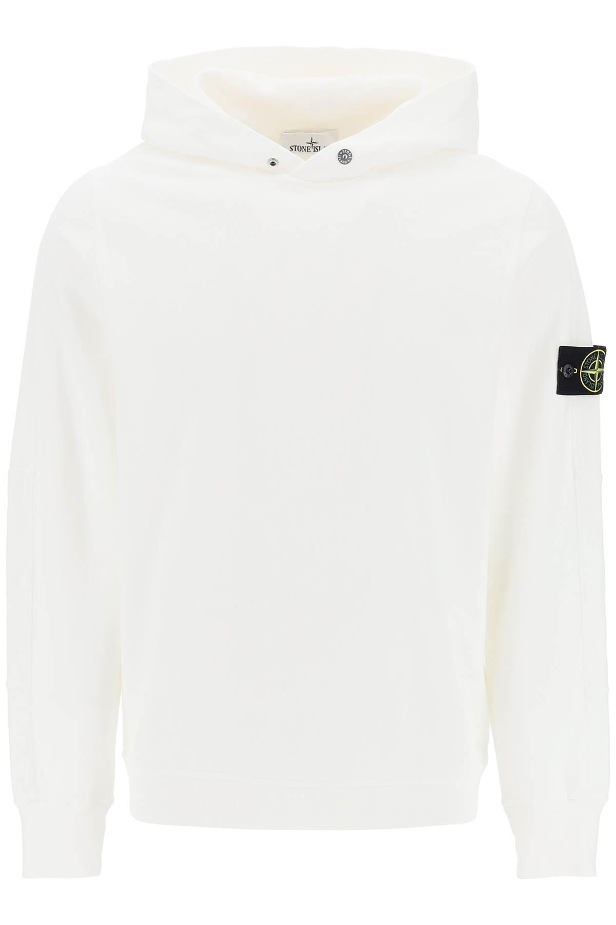 Stone Island Light Hoodie With Logo Badge in White for Men | Lyst UK