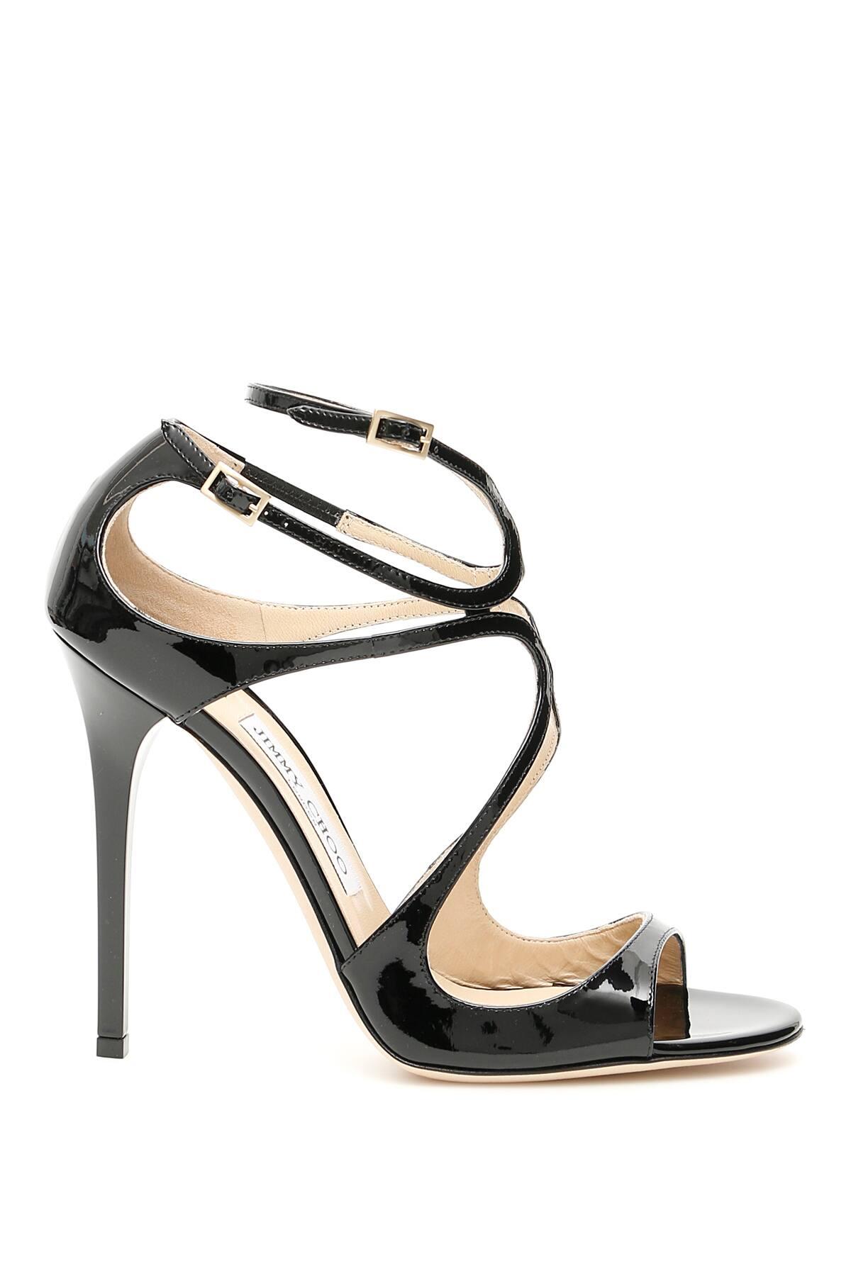 Jimmy Choo Leather Lance Sandals in Black - Save 8% - Lyst