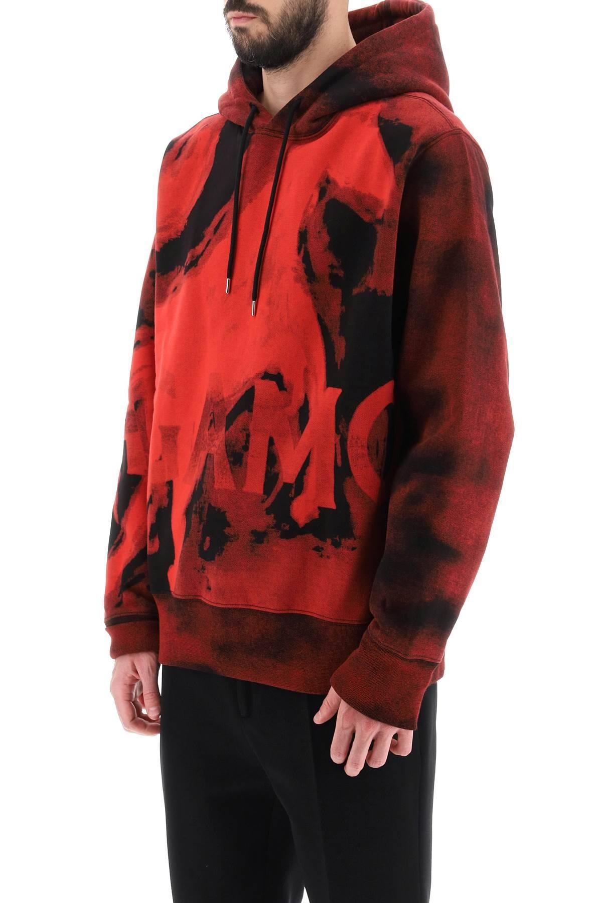 Ferragamo sunset-print cotton hoodie - Red