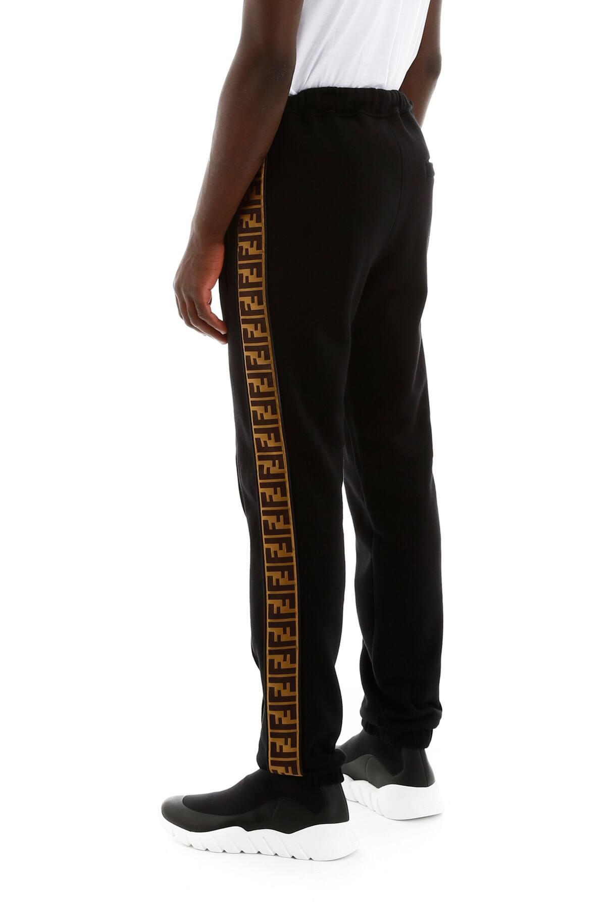 Fendi JOGGERS With Side Bands in Black for Men | Lyst