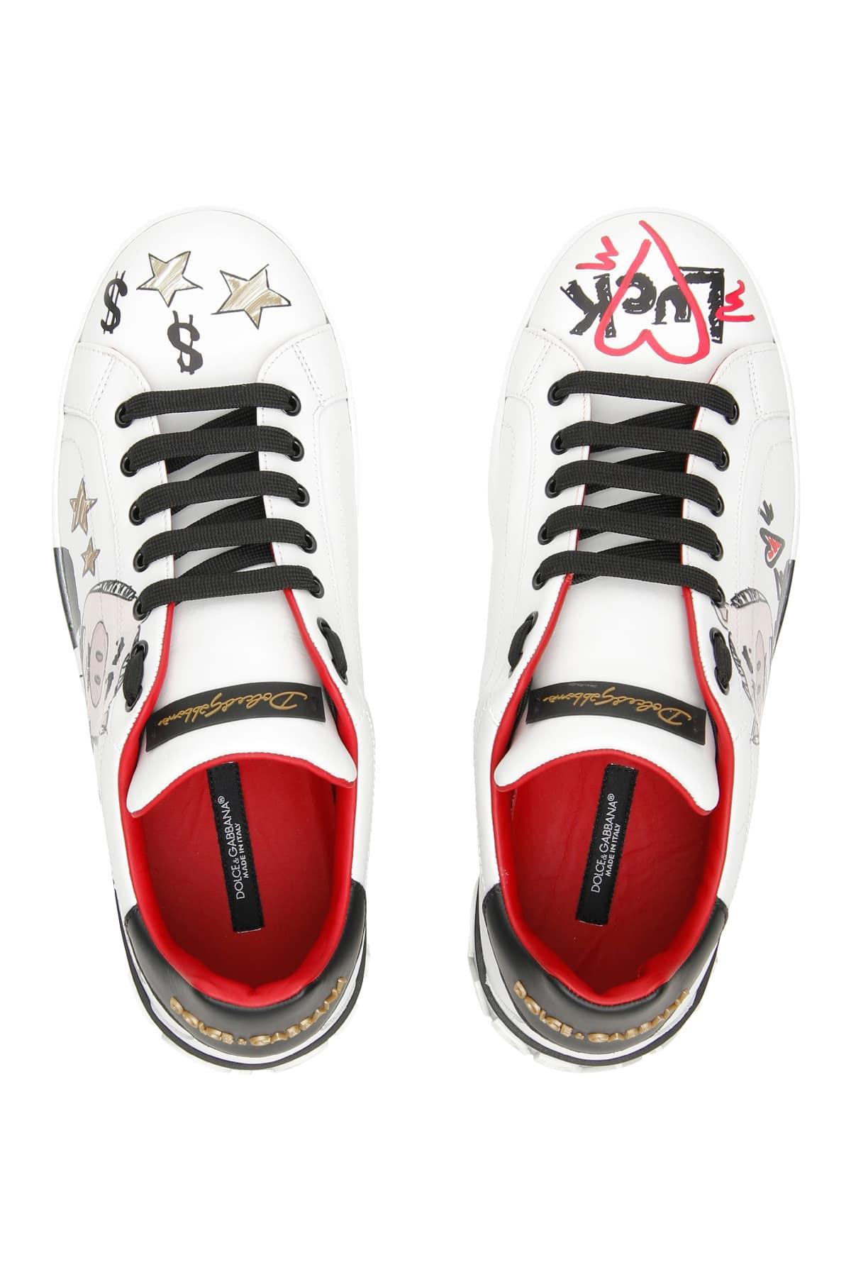Dolce & Gabbana Portofino Padrino Pig Sneakers in Red for Men | Lyst