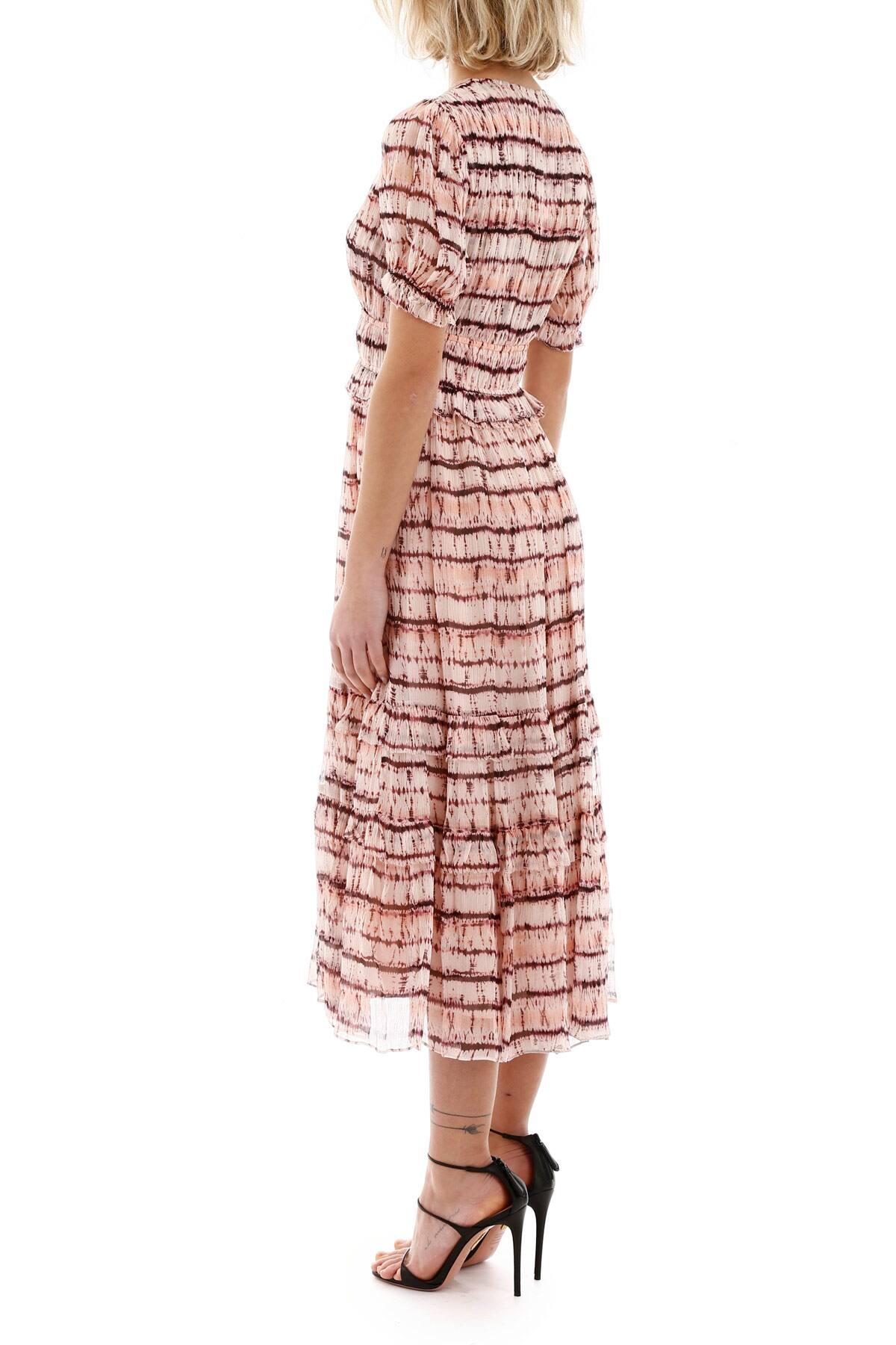 Ulla Johnson Silk Elodie Tie-dye Dress in Pink - Lyst