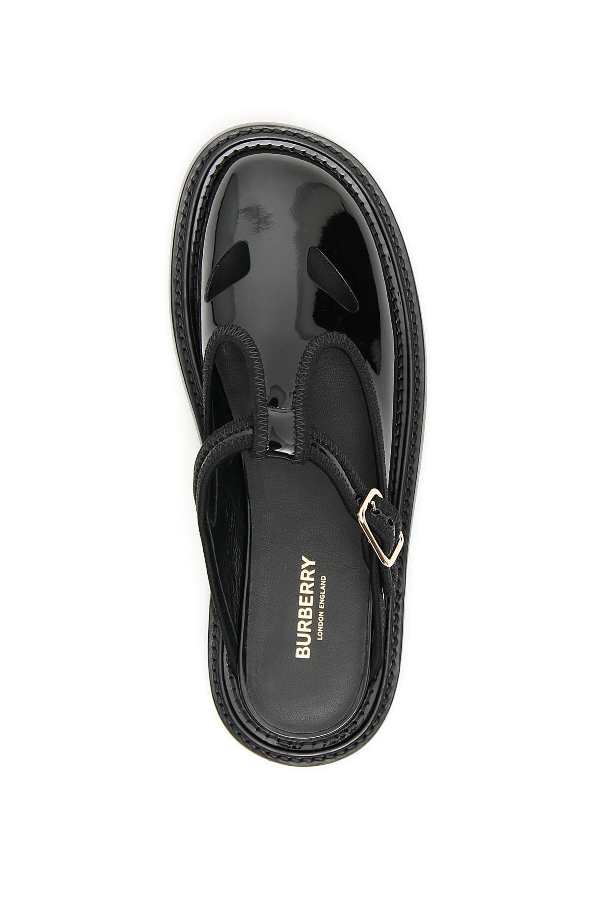 Burberry Leather Alannis Mules in Black - Lyst