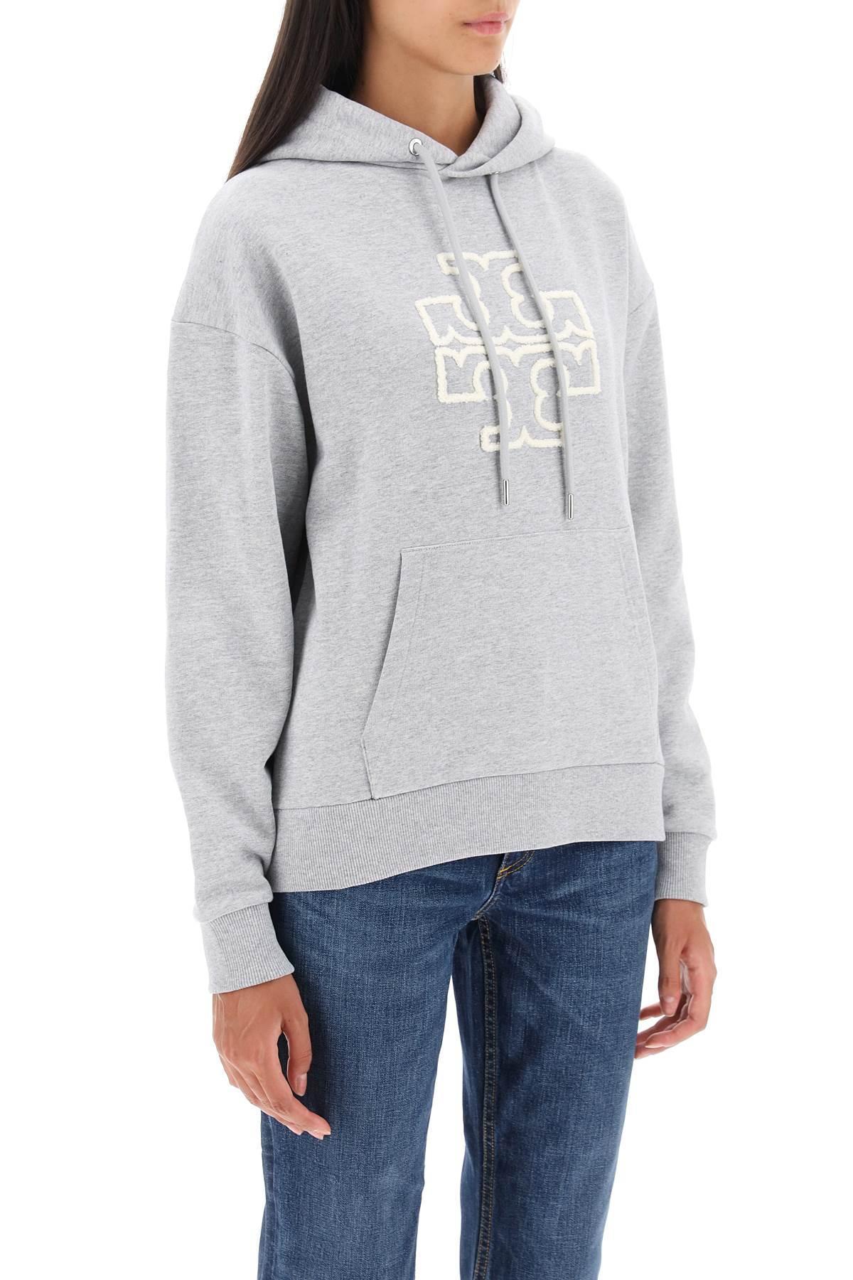 Tory Burch Hoodie With T Logo in Grey Lyst UK