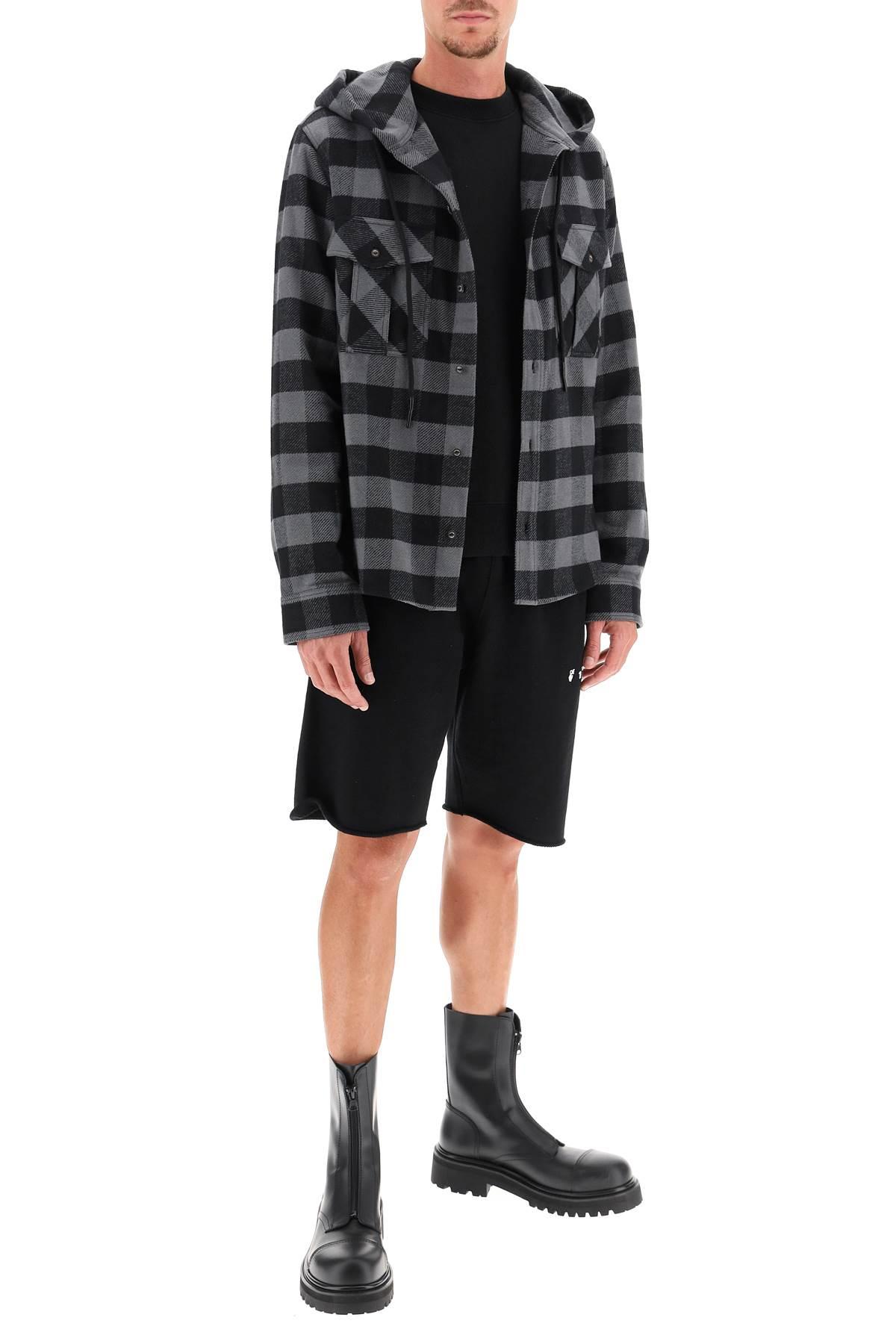 off white hooded flannel