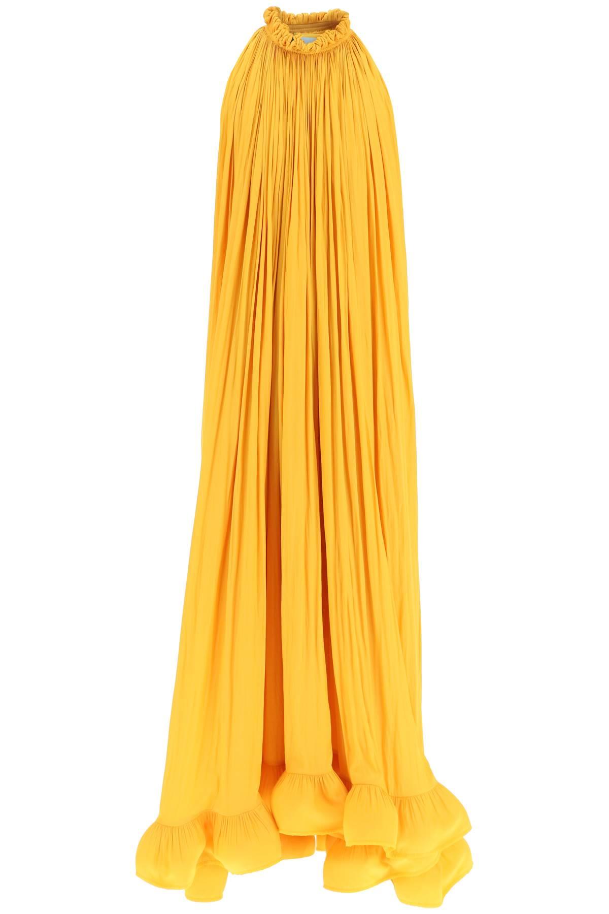 Lanvin Long Ruffled Dress in Yellow | Lyst