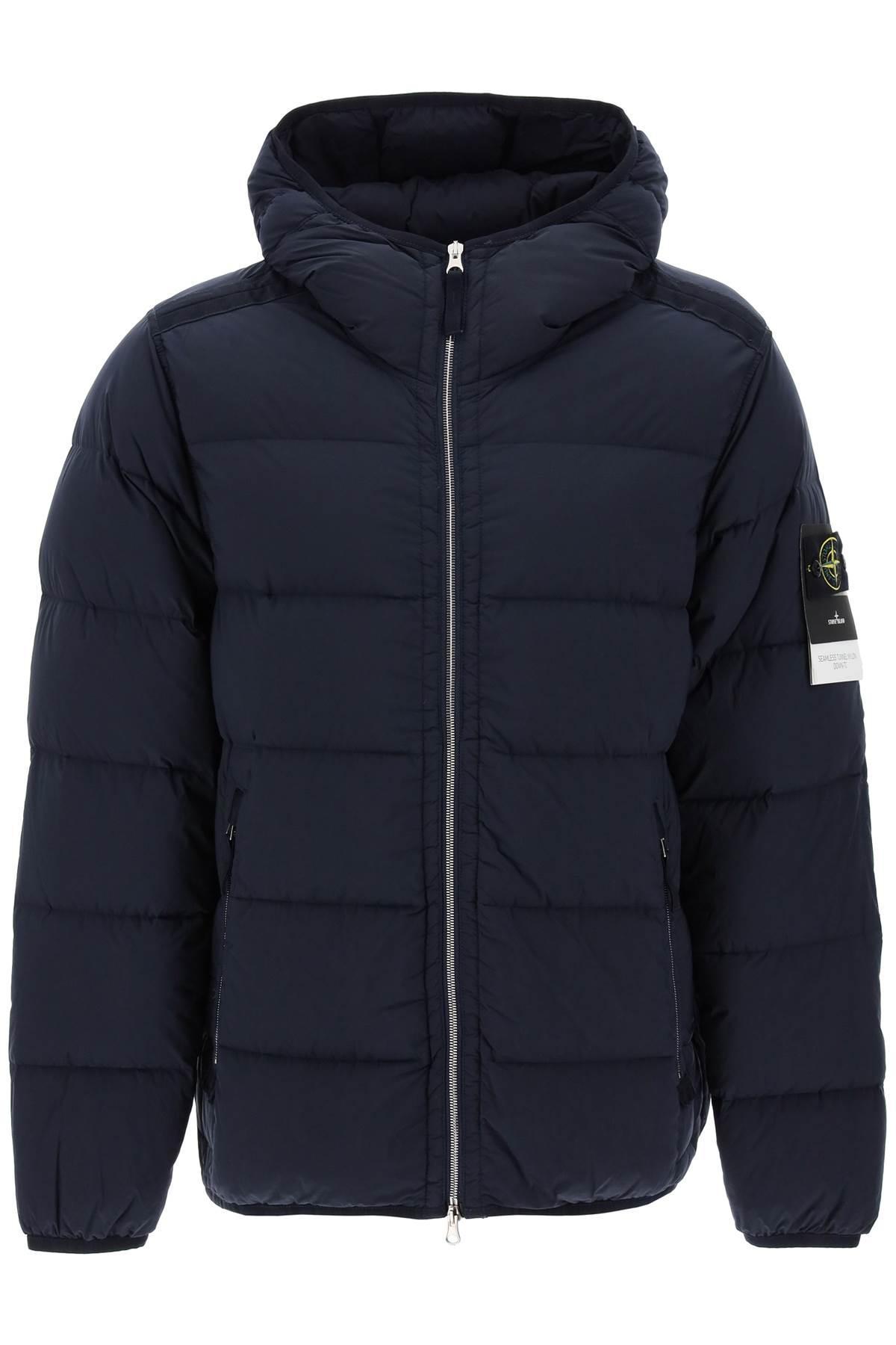 Stone Island Hooded Puffer Jacket In Seamless Tunnel Nylon in Blue for Men Lyst
