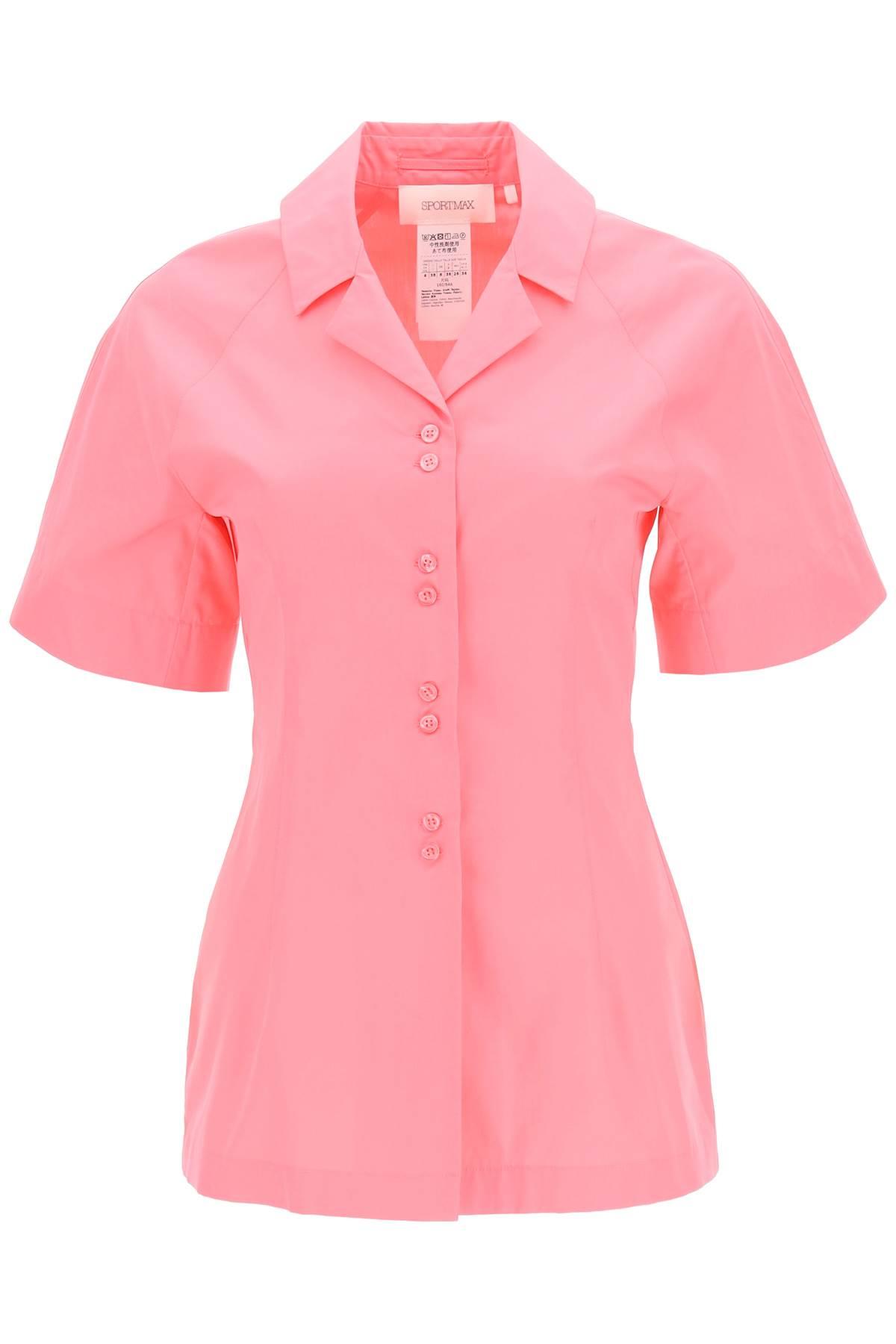 Sportmax Waisted Poplin Shirt in Pink | Lyst