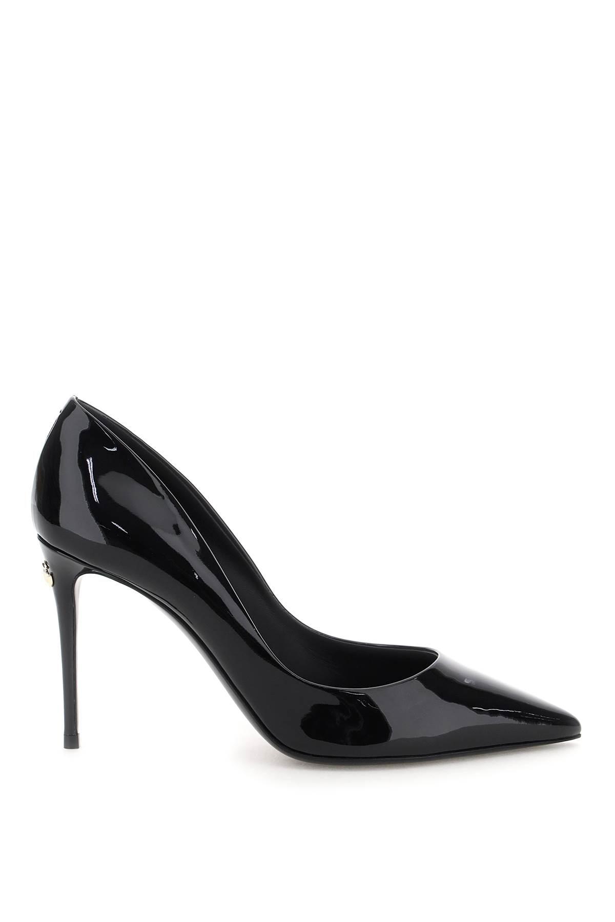 Womens Shoes Heels Pump shoes Dolce & Gabbana Alexa Patent Leather Slingback Pumps in Black 