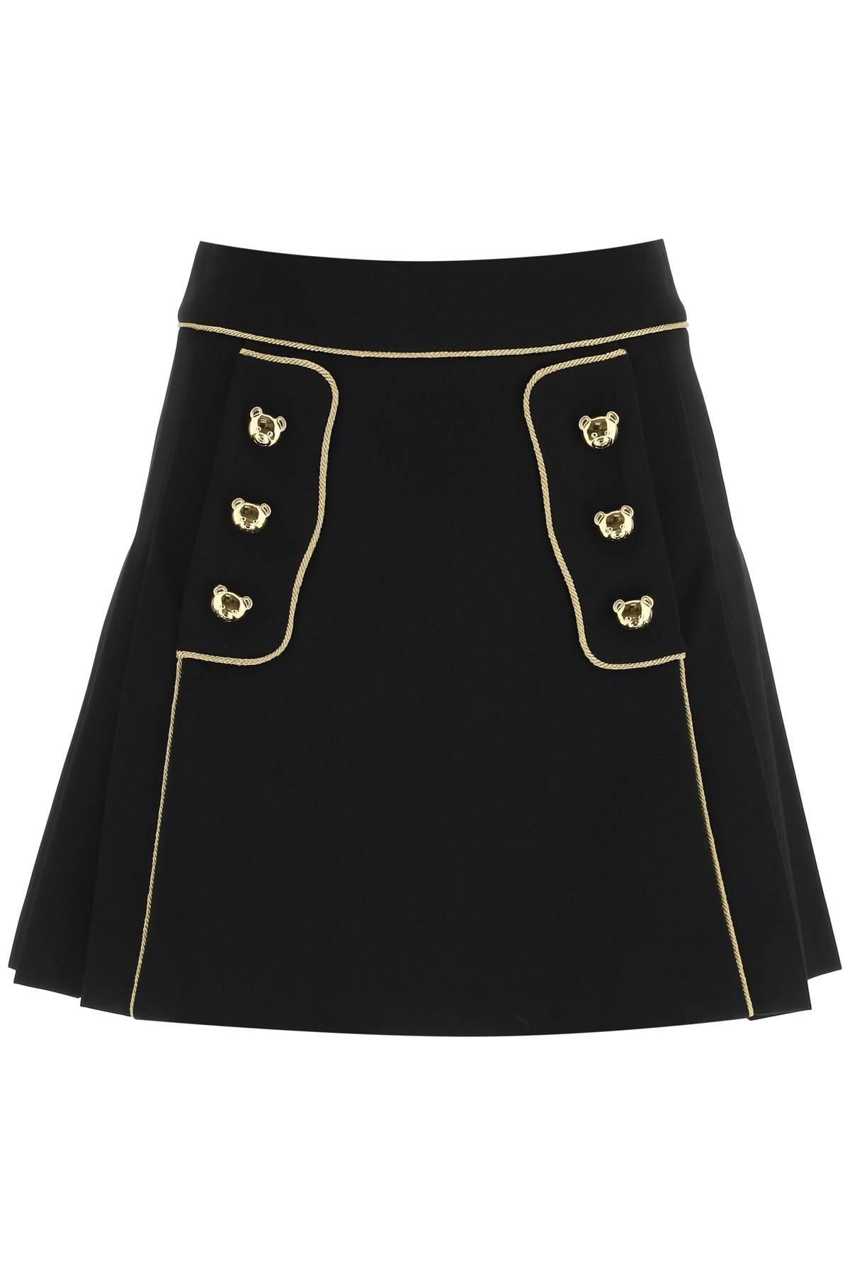 Moschino Mini Skirt With Teddy Bear Buttons in Black | Lyst