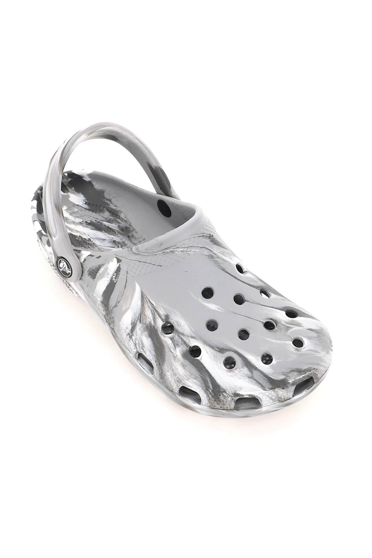 grey white crocs