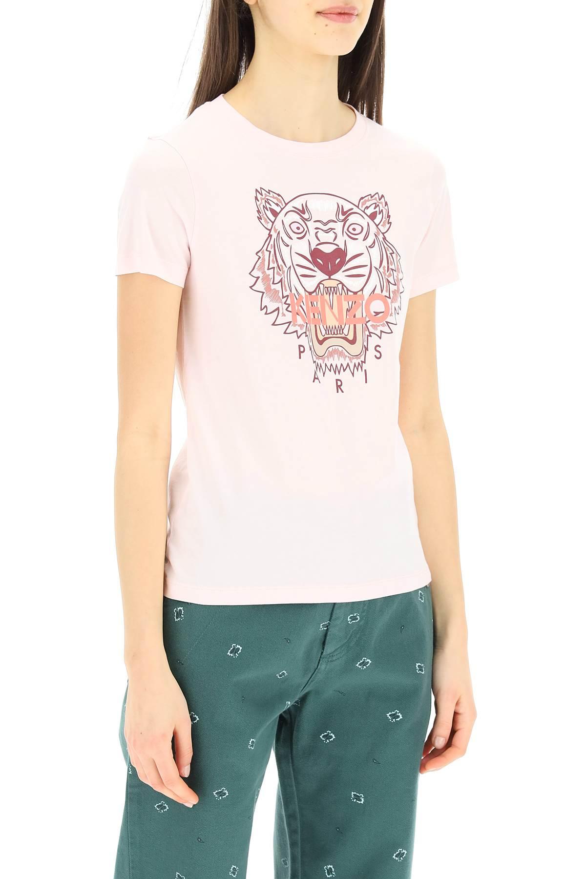 KENZO Cotton Tiger Print T-shirt in Pink,Red,Orange (Pink) | Lyst