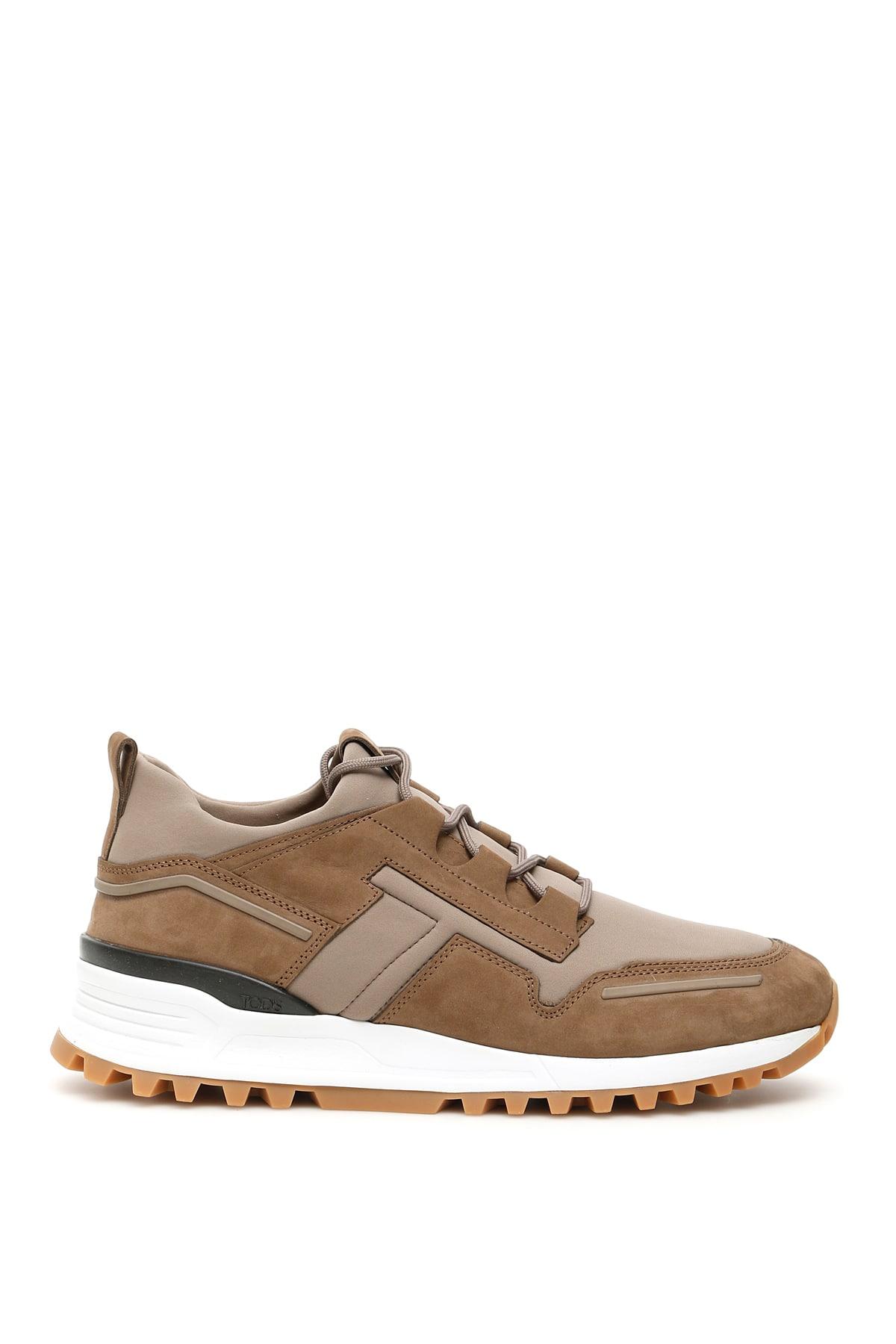 Sportivo Lacetto of Tod's - Leather sneakers with cuts and perforations,  grey/black for men