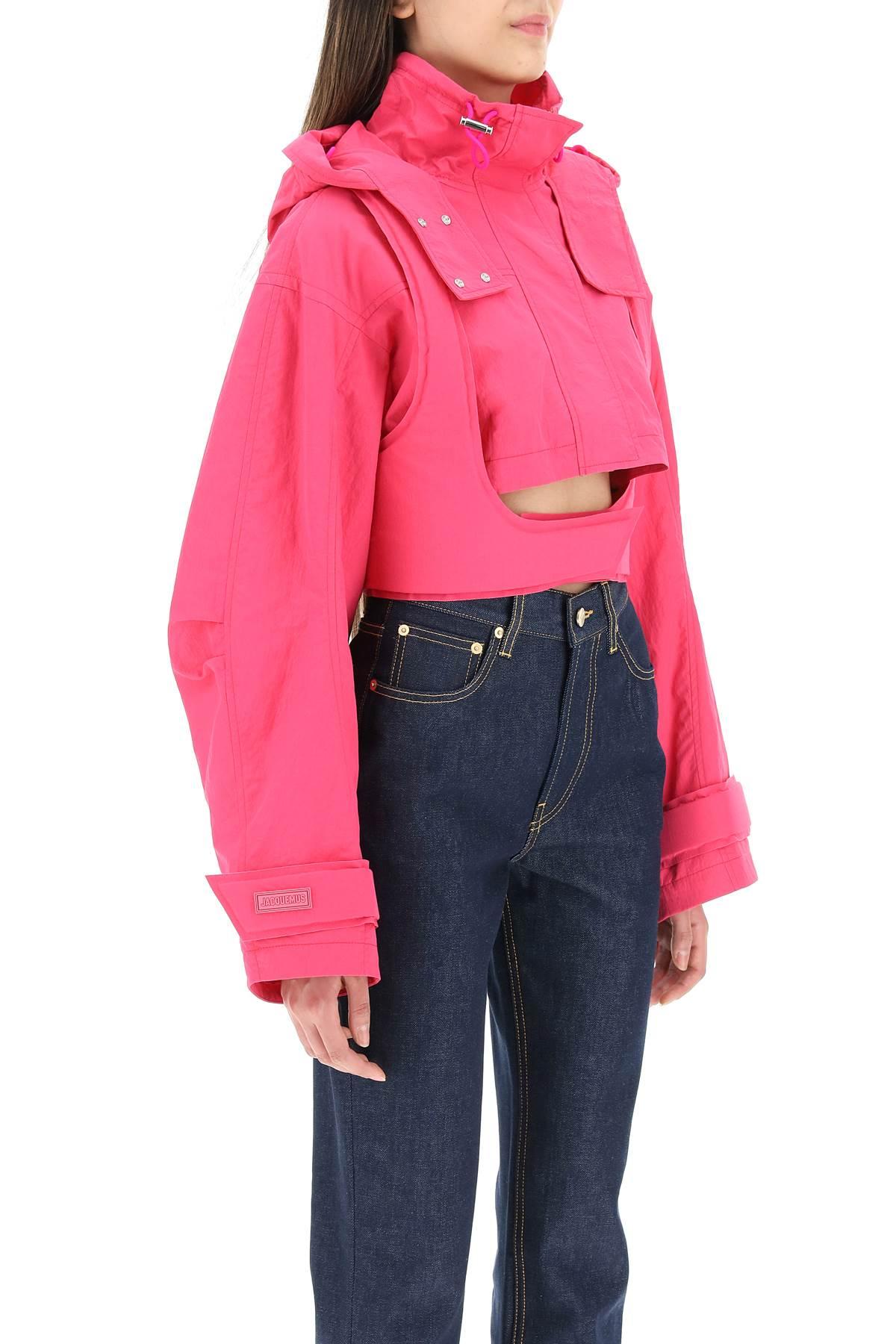 Jacquemus La Parka Fresa Cropped Puffer Jacket in Pink Womens Clothing Jackets Padded and down jackets 