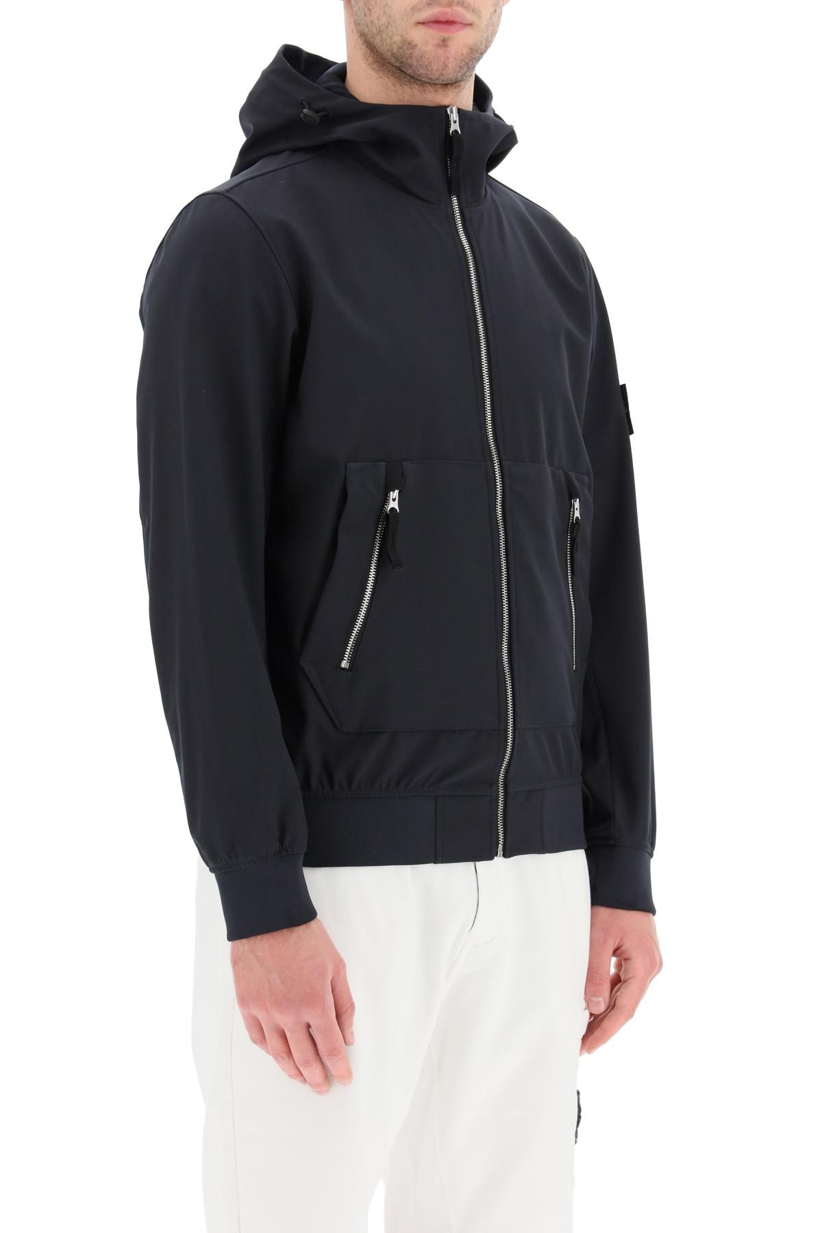 Stone Island Light Soft Shell-r Jacket in Blue for Men | Lyst