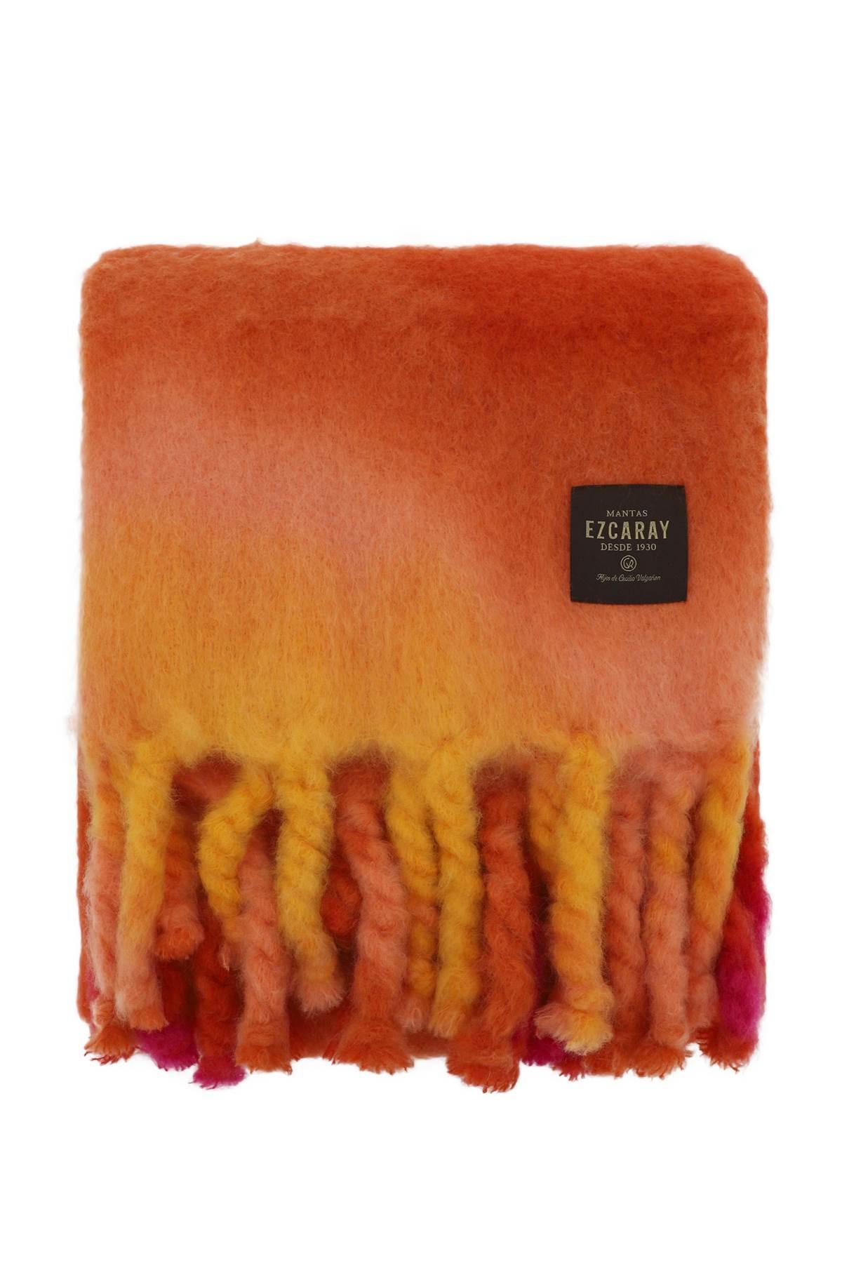 MANTAS EZCARAY Tie-dye Mohair And Wool Blend Blanket in Orange | Lyst
