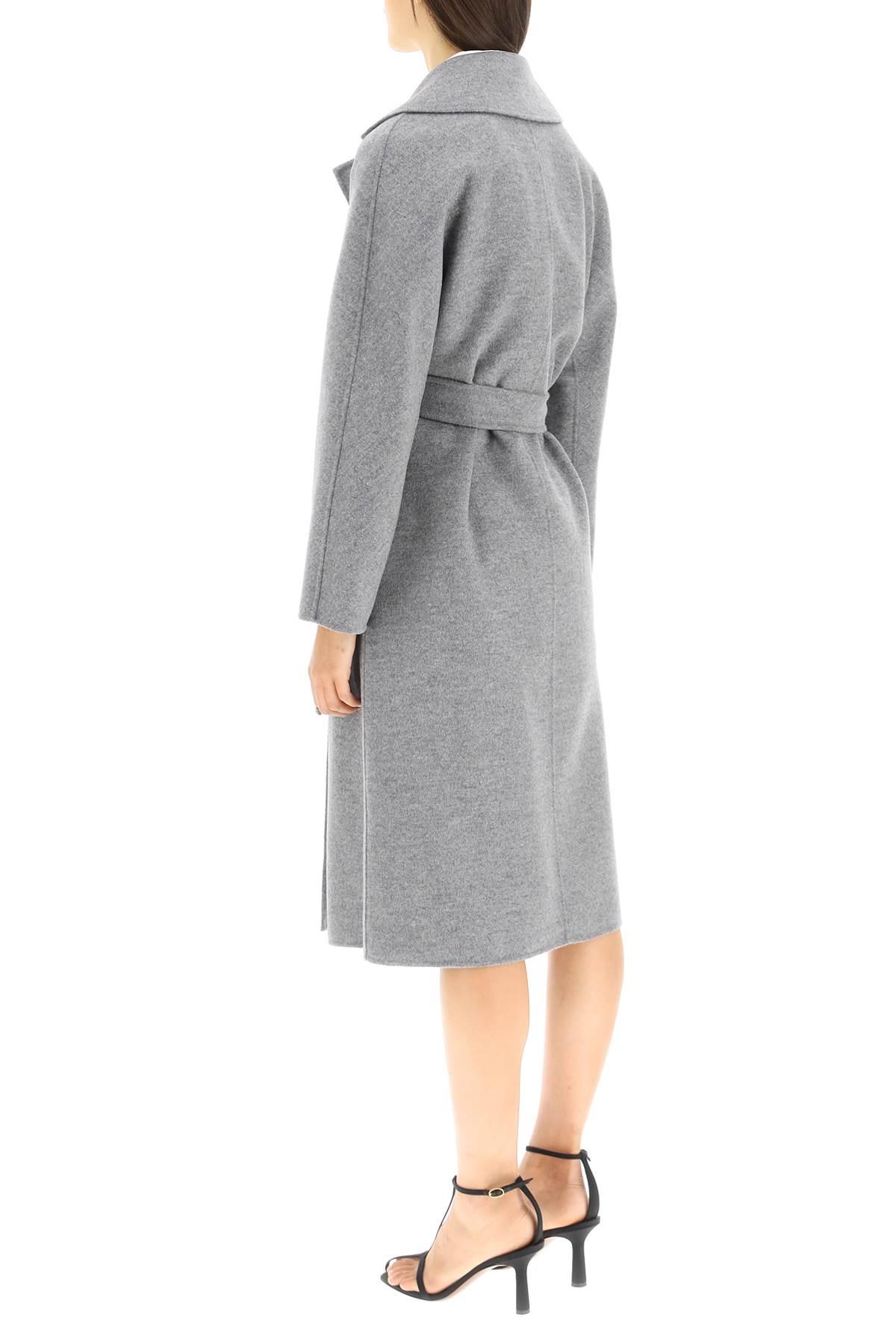 Max Mara Studio 'cles' Coat In Silk Wool And Cashmere in Gray | Lyst