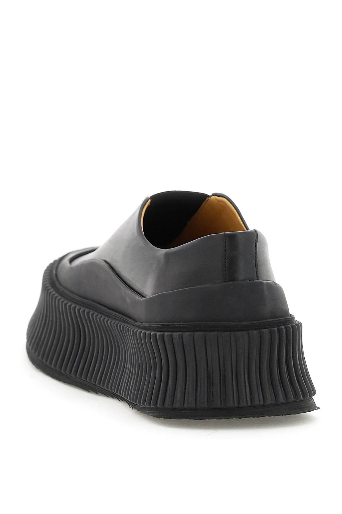 Jil Sander Leather Slip-on Sneakers in Black | Lyst