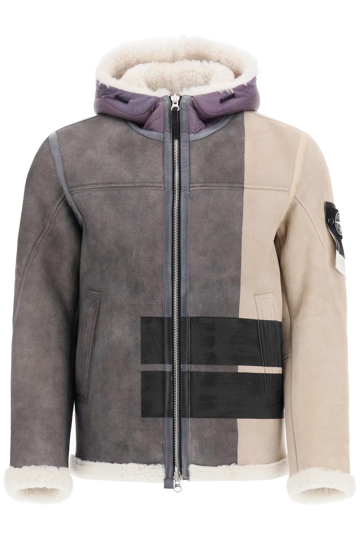 Stone Island Shearling Bomber Jacket M Fur,leather in Grey,Beige (Gray) for  Men | Lyst