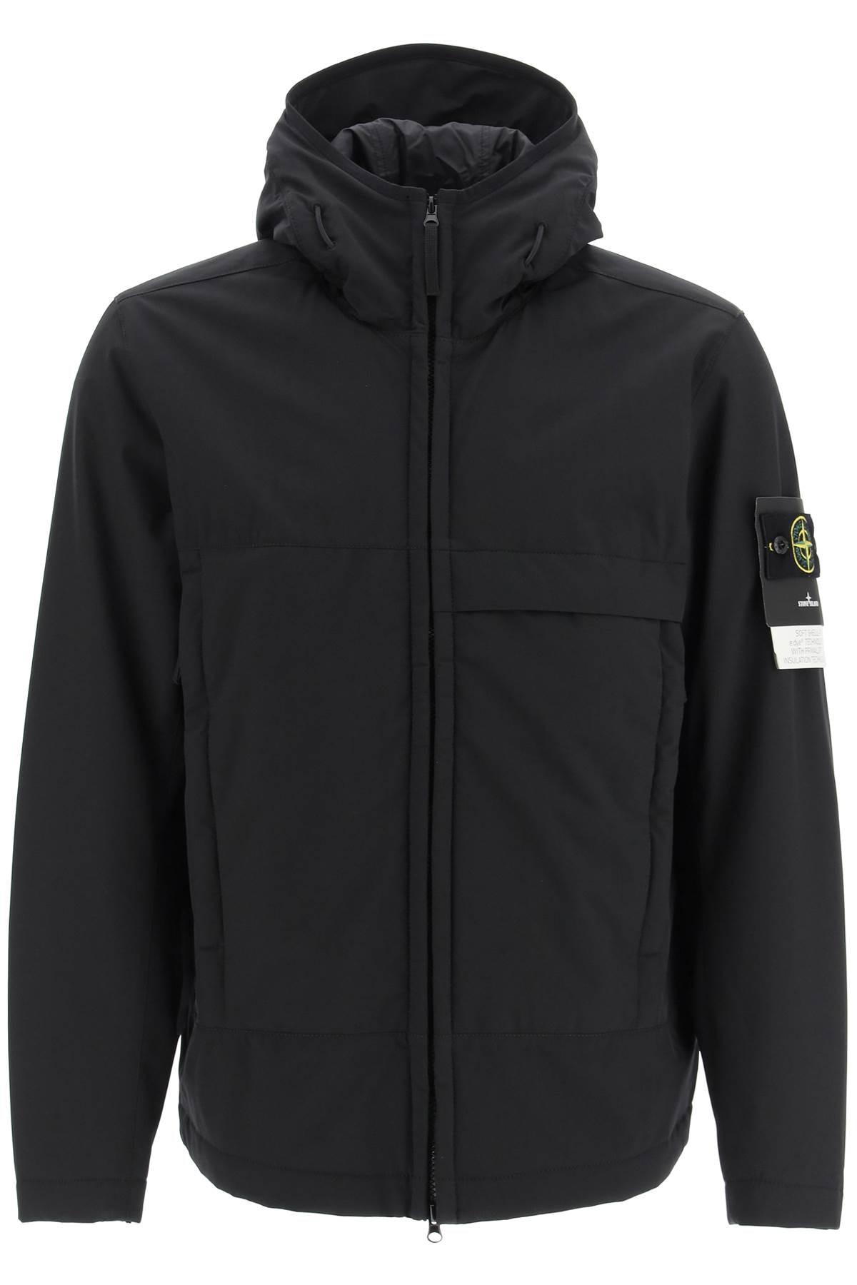 Stone Island Soft Shell-r Jacket With E.dye Technology in Black 