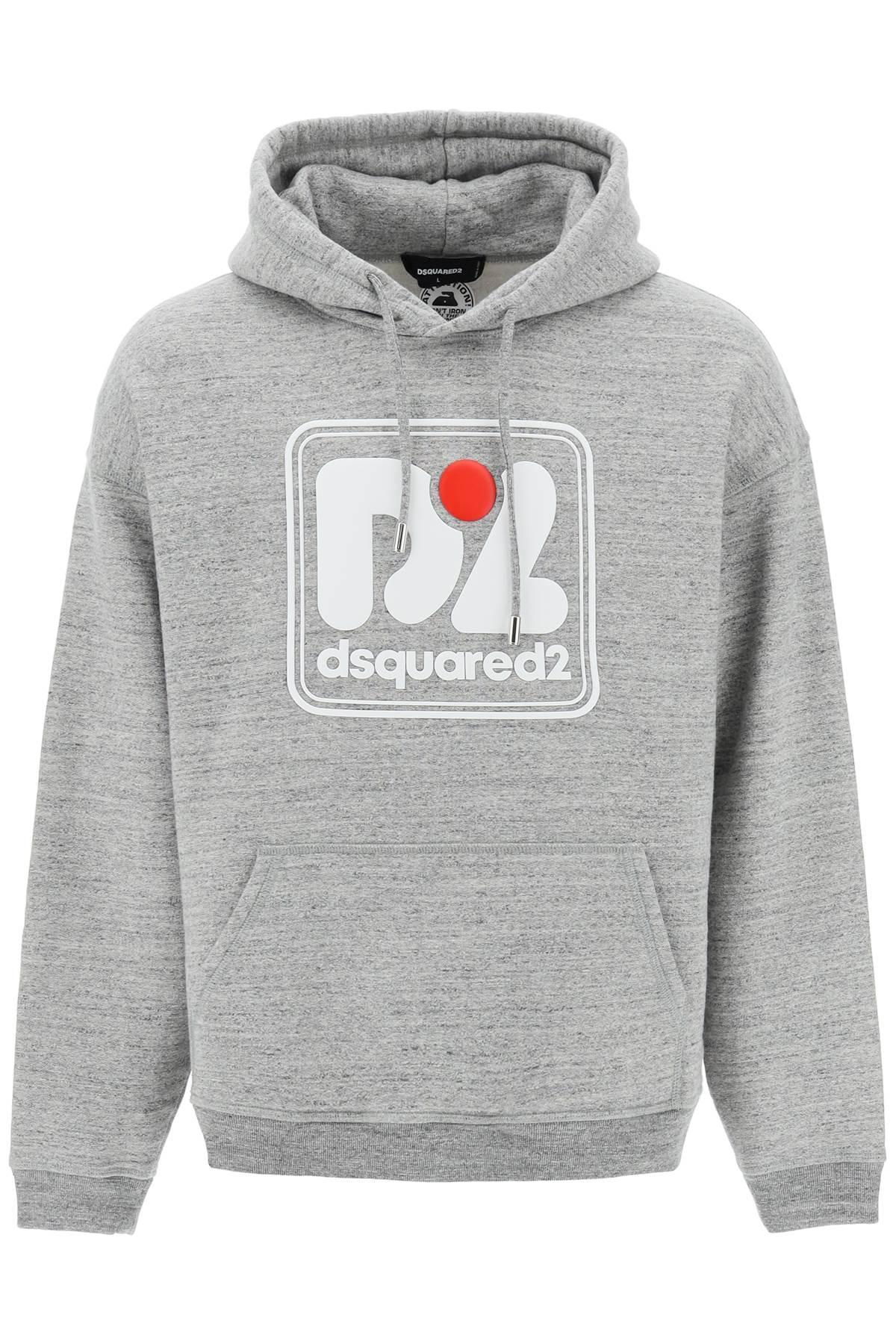 DSquared² Logo Patch Hoodie in Gray for Men | Lyst