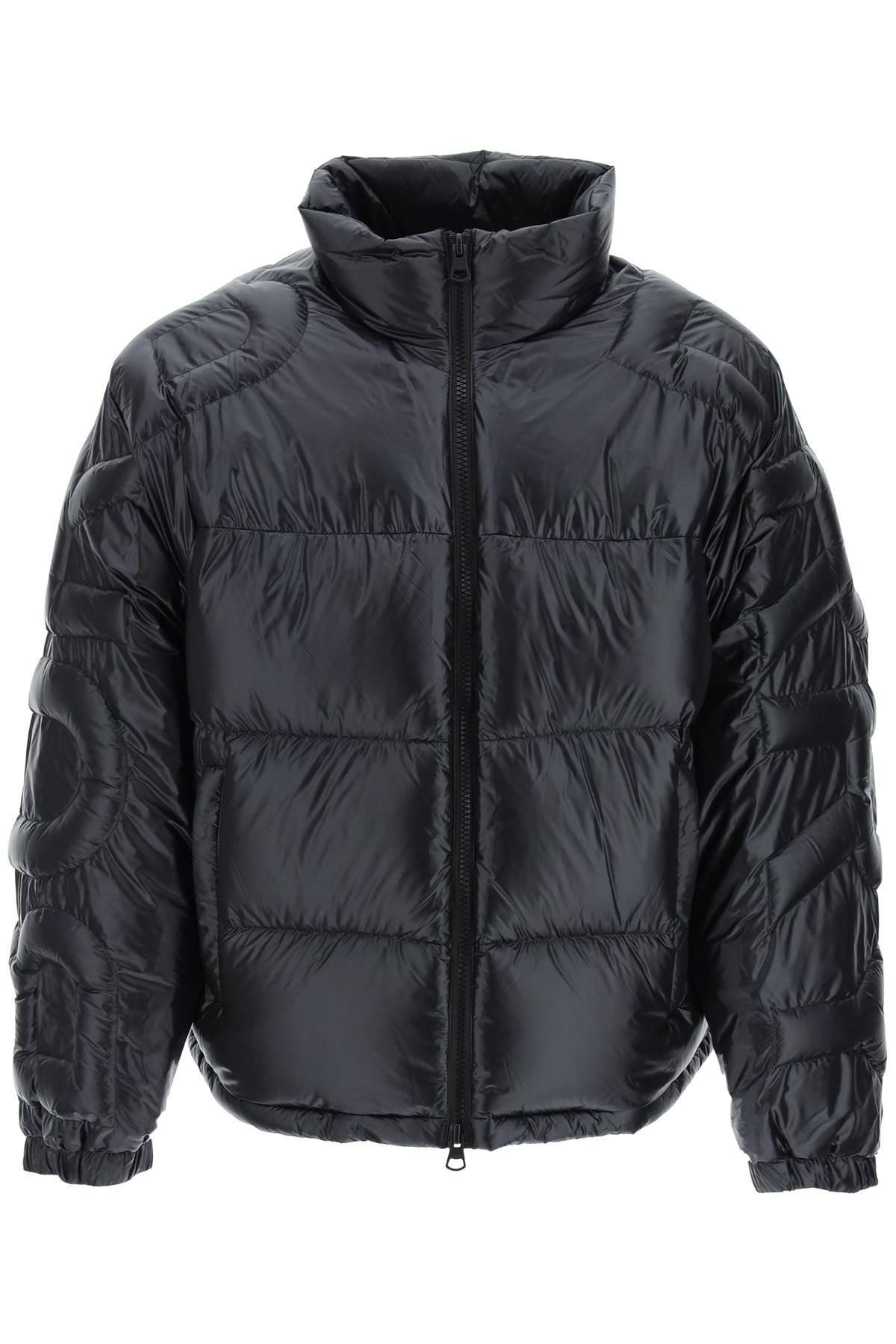 Burberry Quilted Lettering Logo Down Jacket Black for Men | Lyst